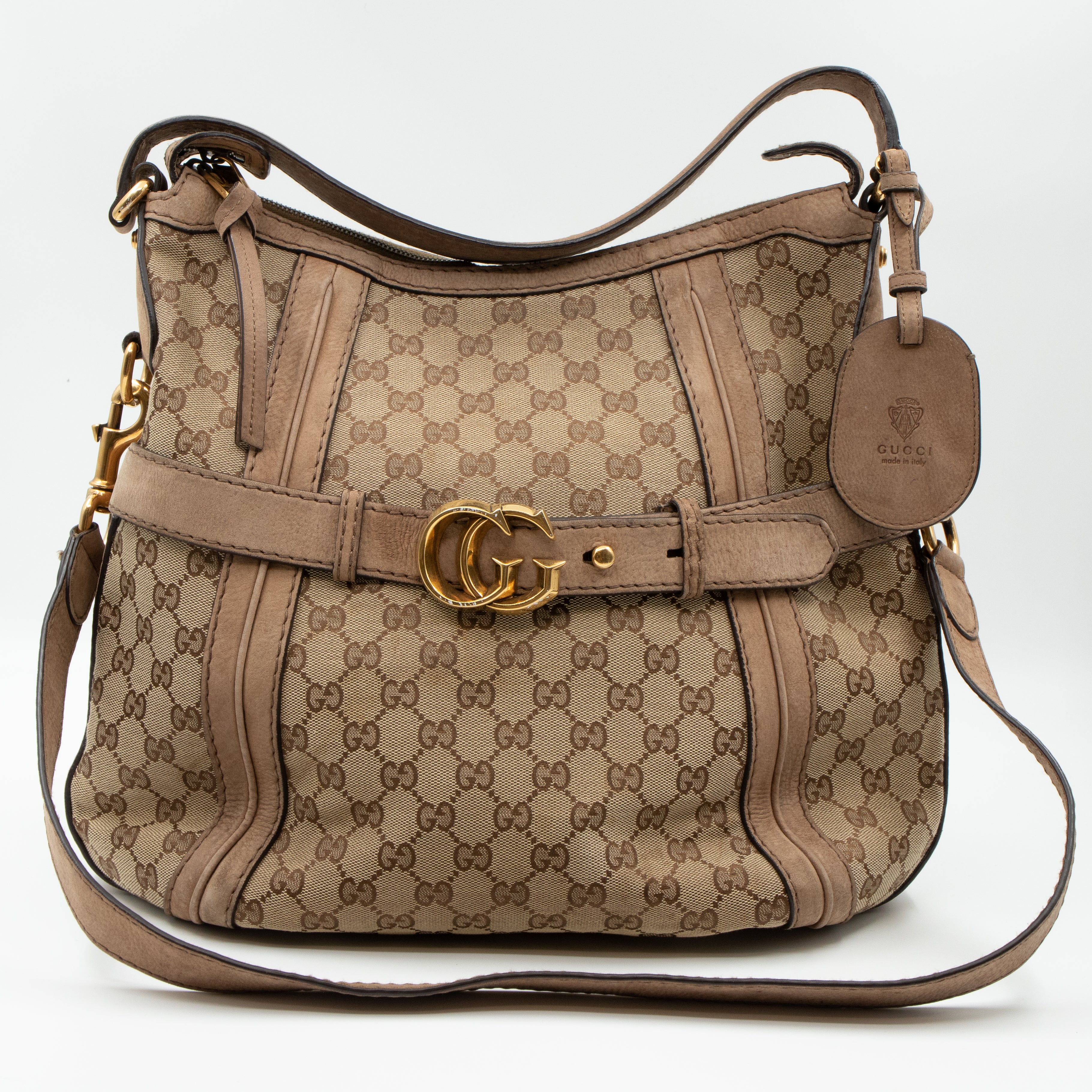 Gg running leather handbag Gucci Beige in Leather - 25926040