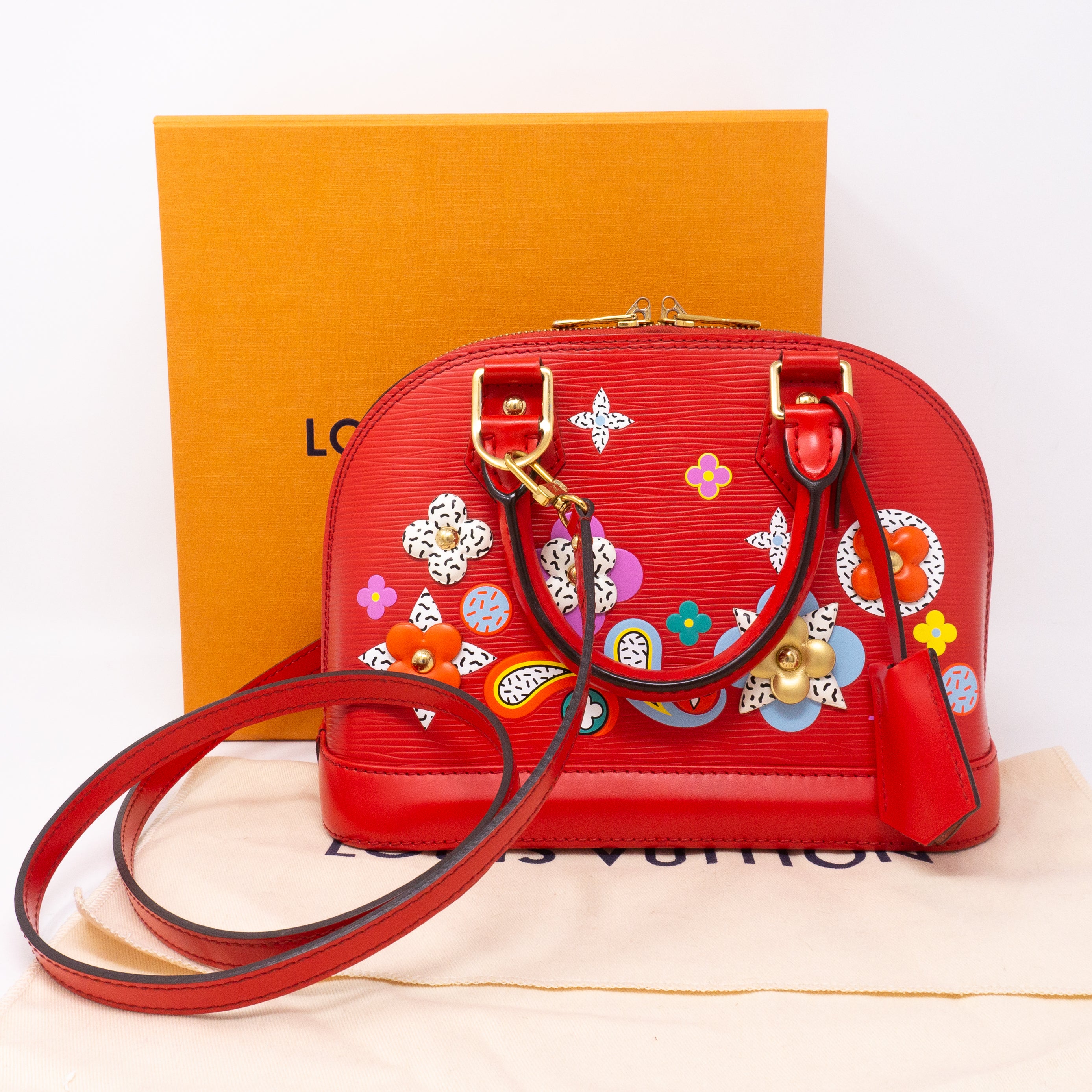 Alma BB Edition Blooming Flowers bag in red epi leather Louis Vuitton -  Second Hand / Used – Vintega