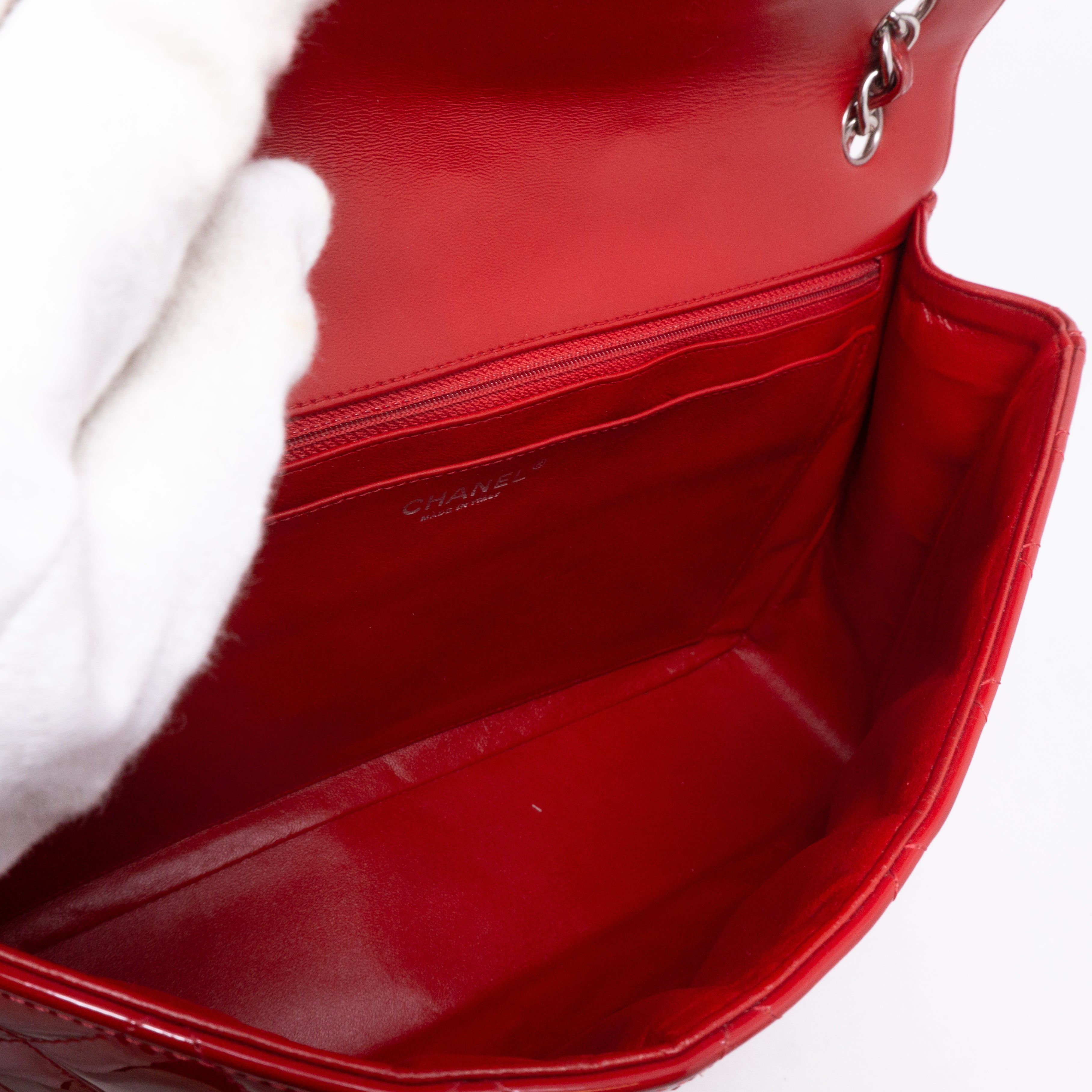 Classic Single Flap Maxi Red Patent Leather