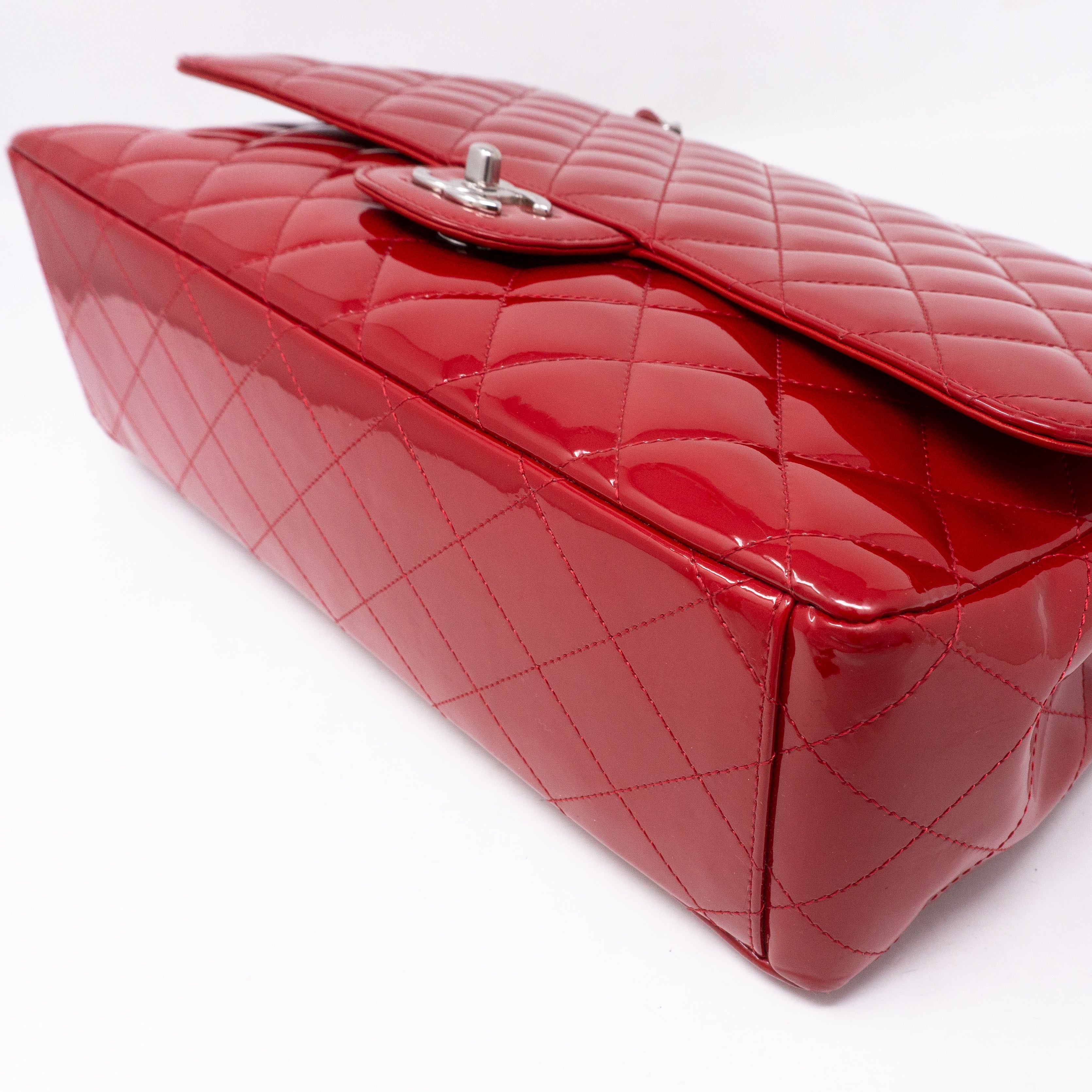Classic Single Flap Maxi Red Patent Leather