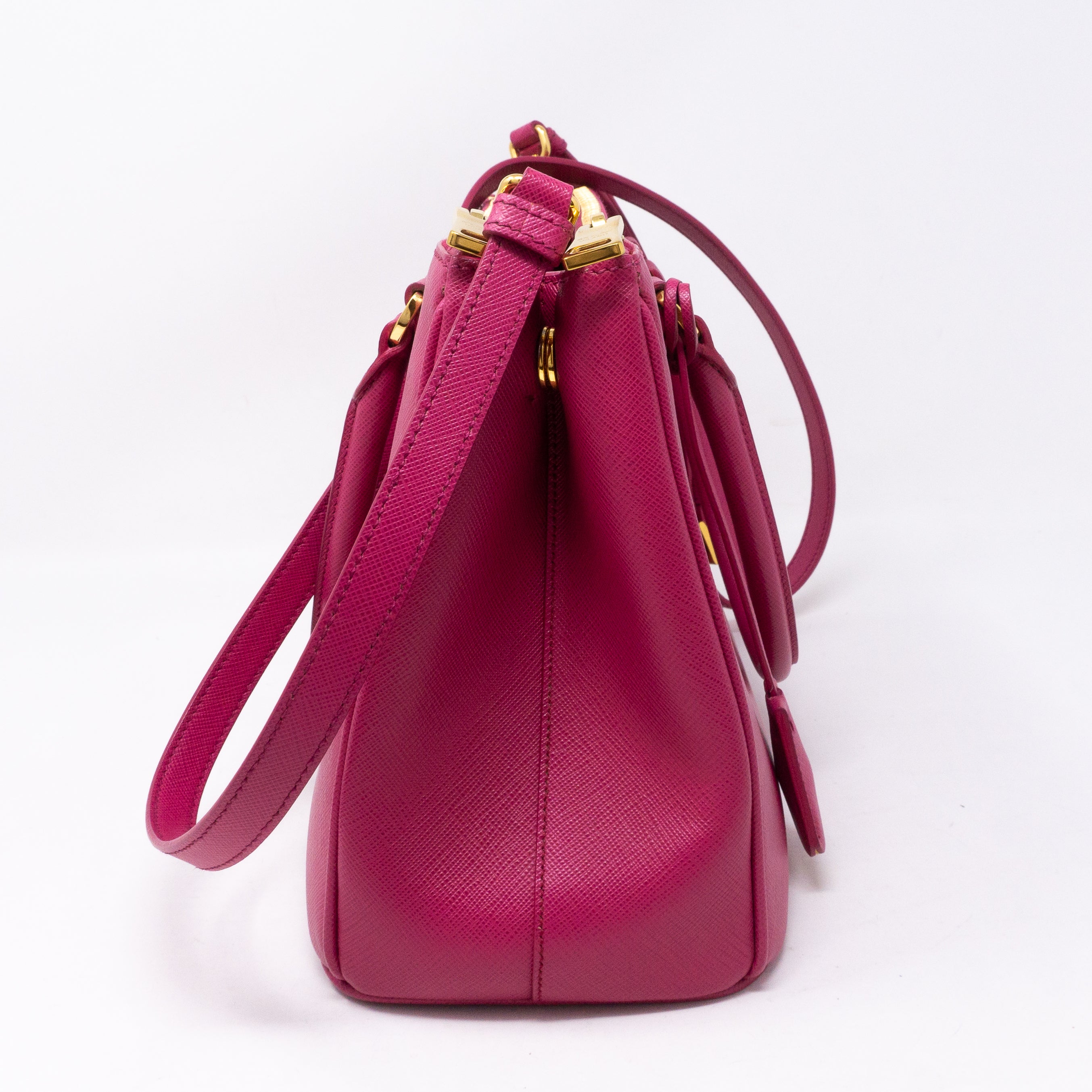 Galleria Small Double Zip Pink Saffiano