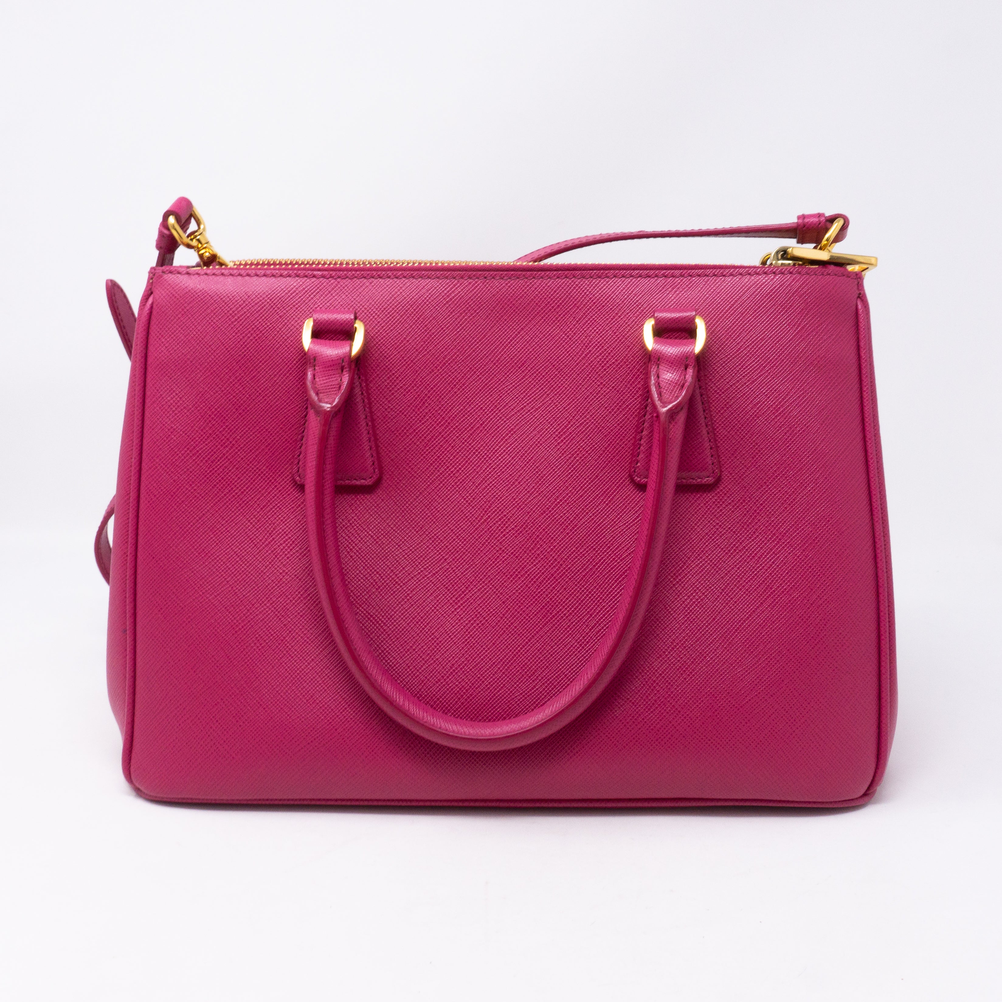 Galleria Small Double Zip Pink Saffiano