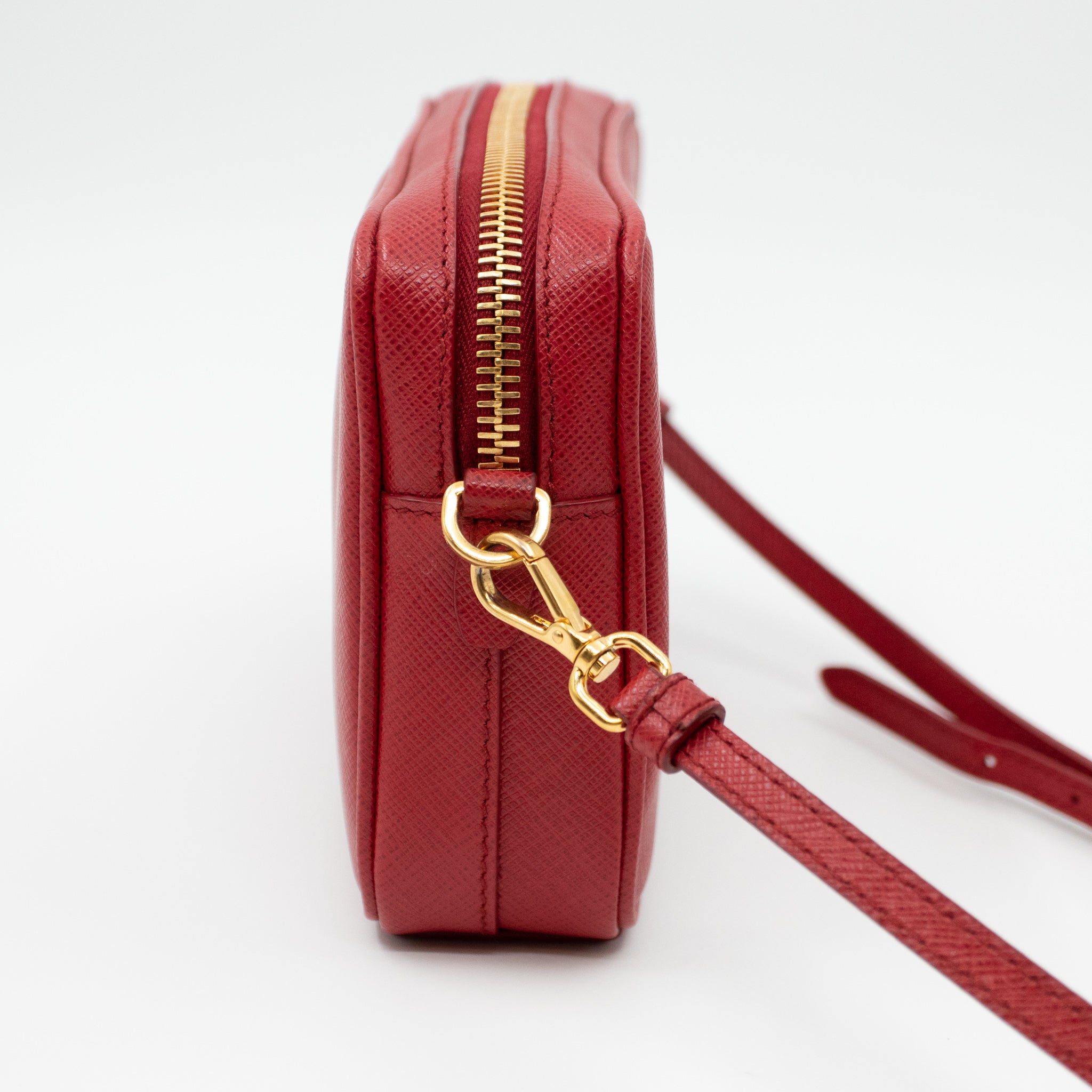 Camera Bag Red Leather