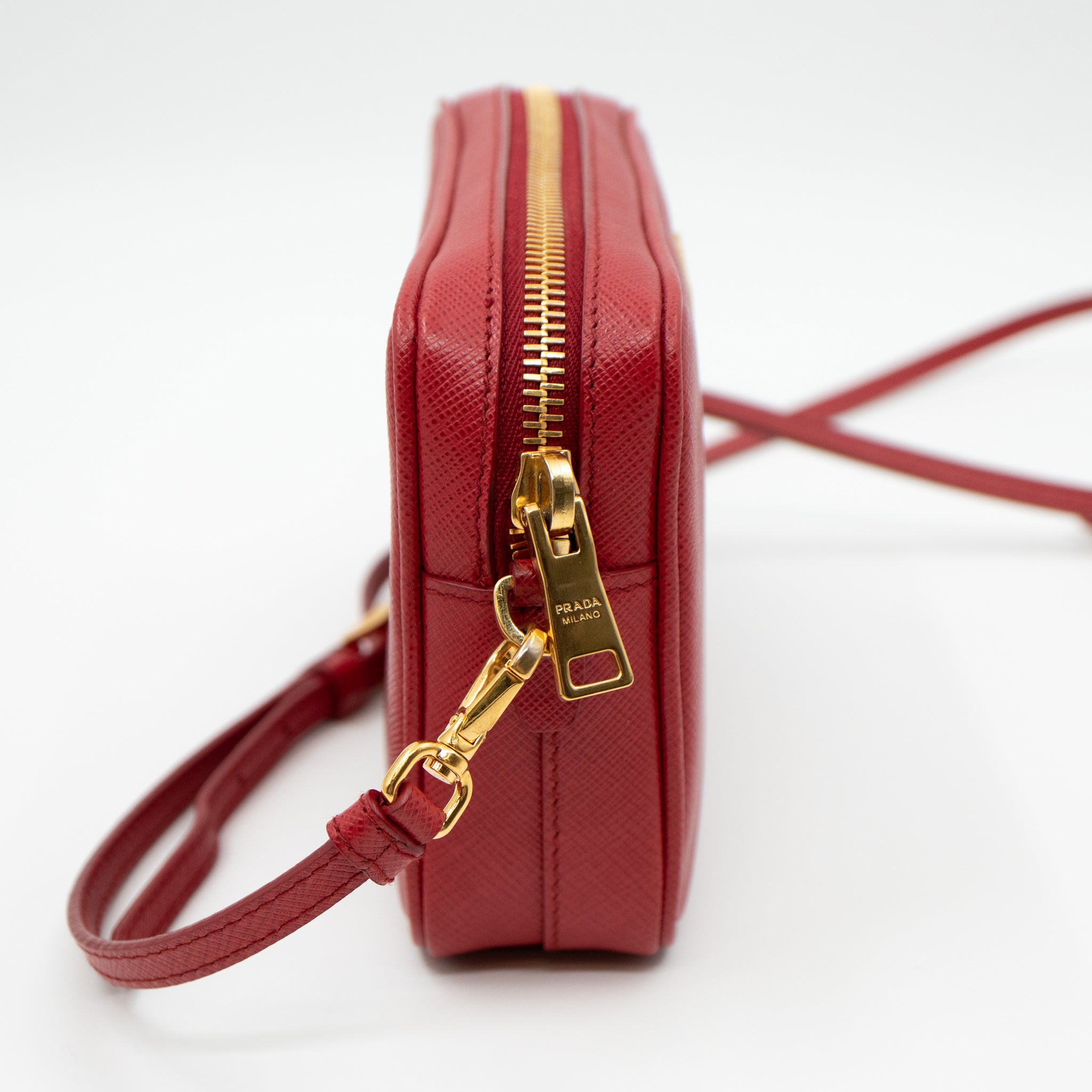 Camera Bag Red Leather