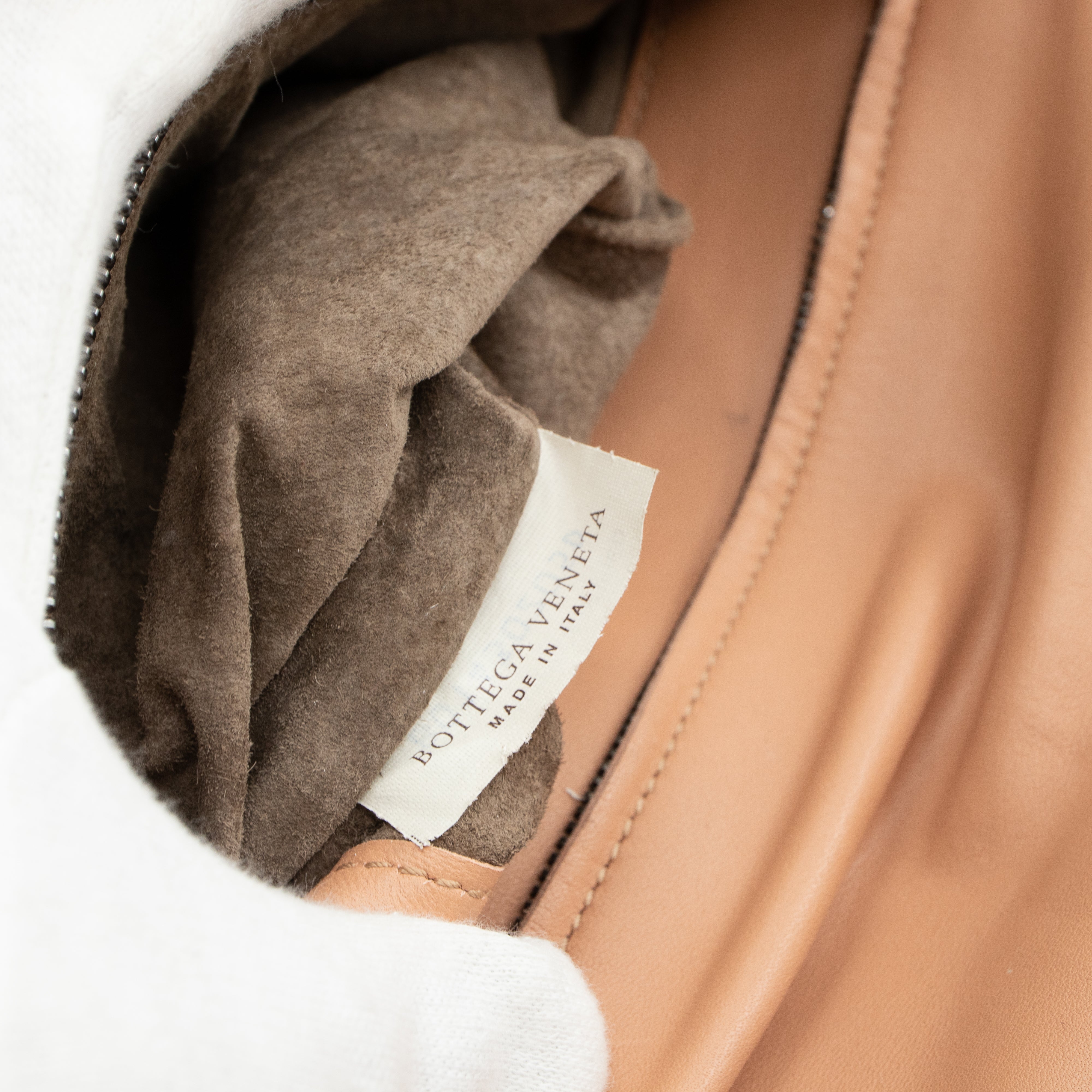 Intrecciato Two Way Shoulder Bag Beige Leather