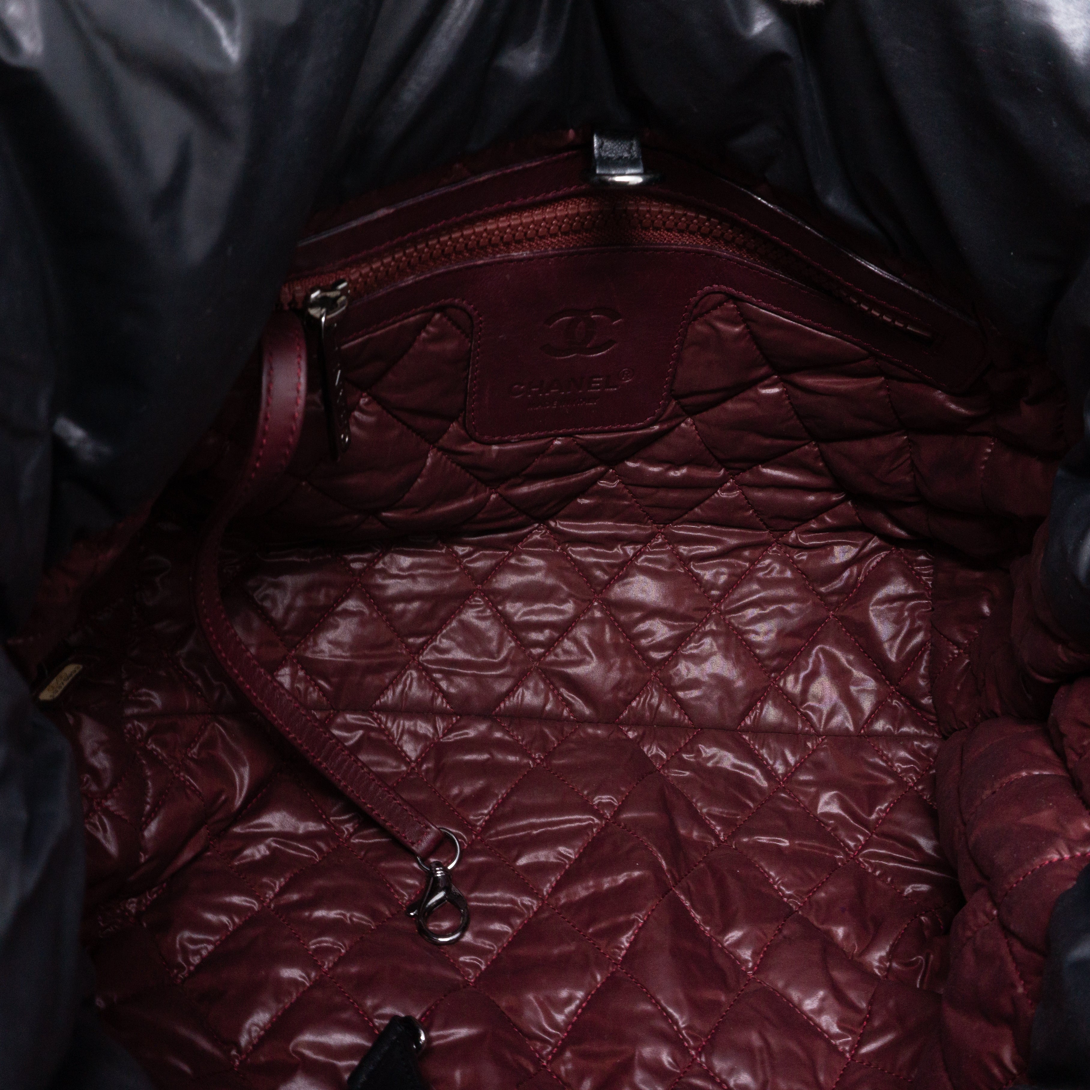 Coco Cocoon Black Quilted Nylon Tote