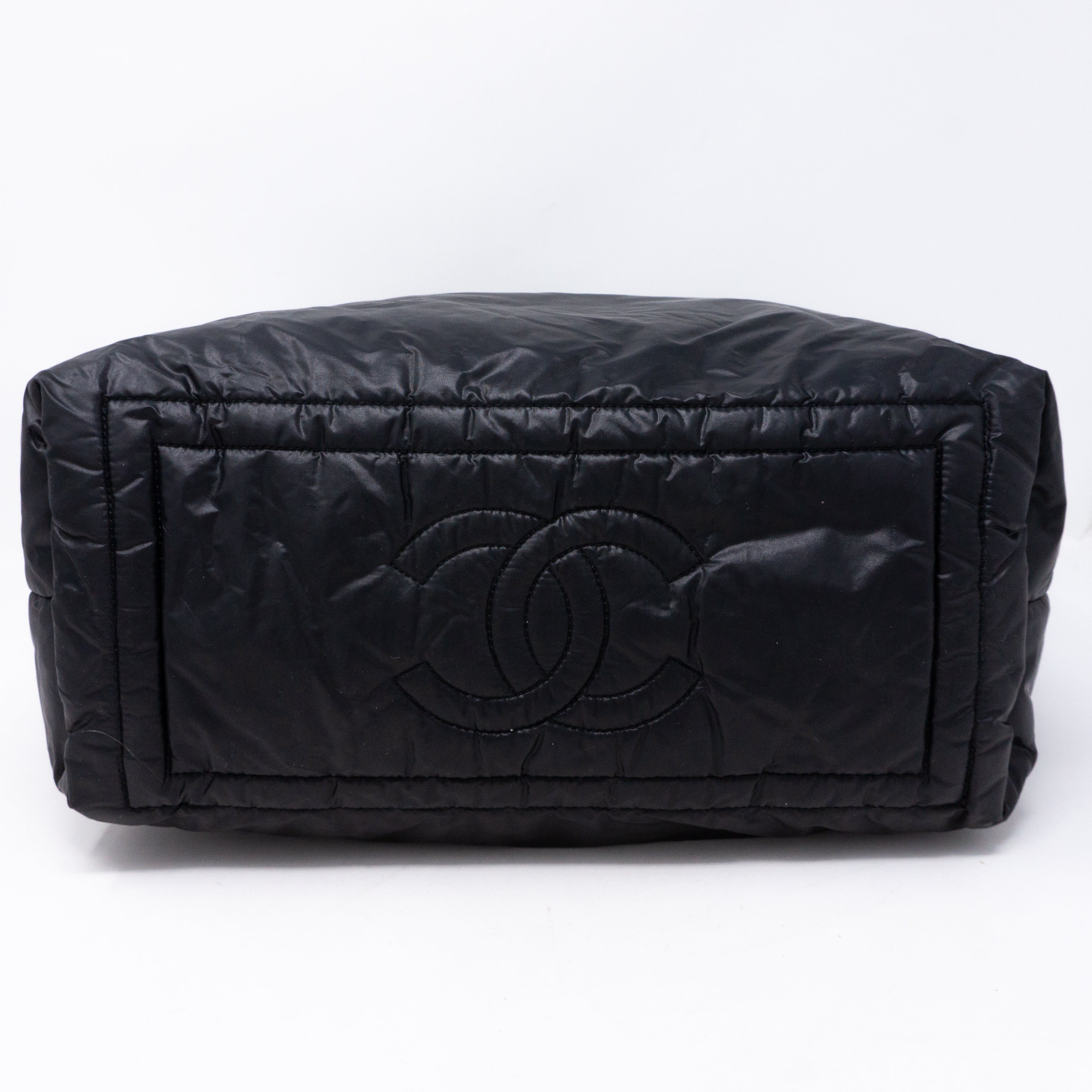 Coco Cocoon Black Quilted Nylon Tote