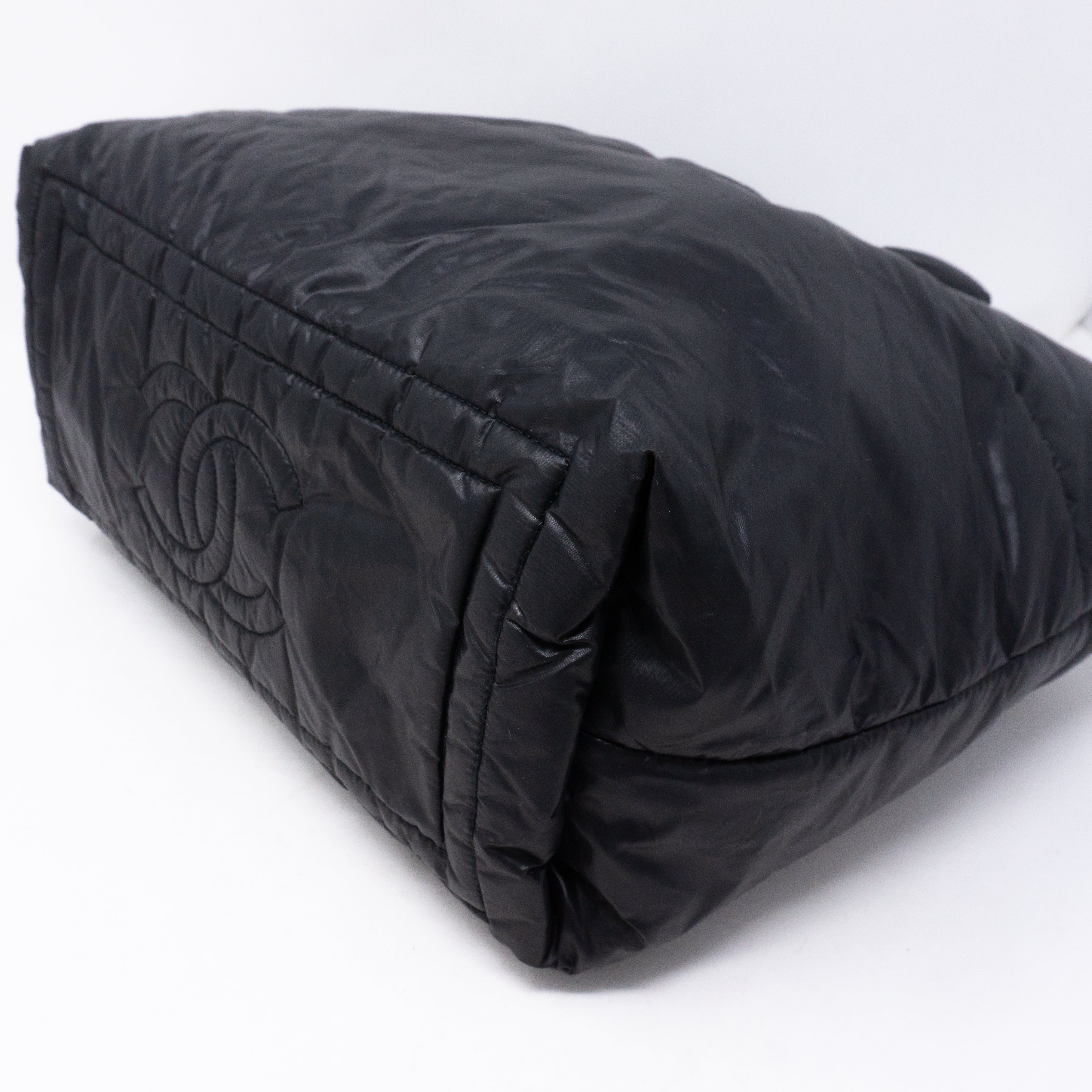 Coco Cocoon Black Quilted Nylon Tote