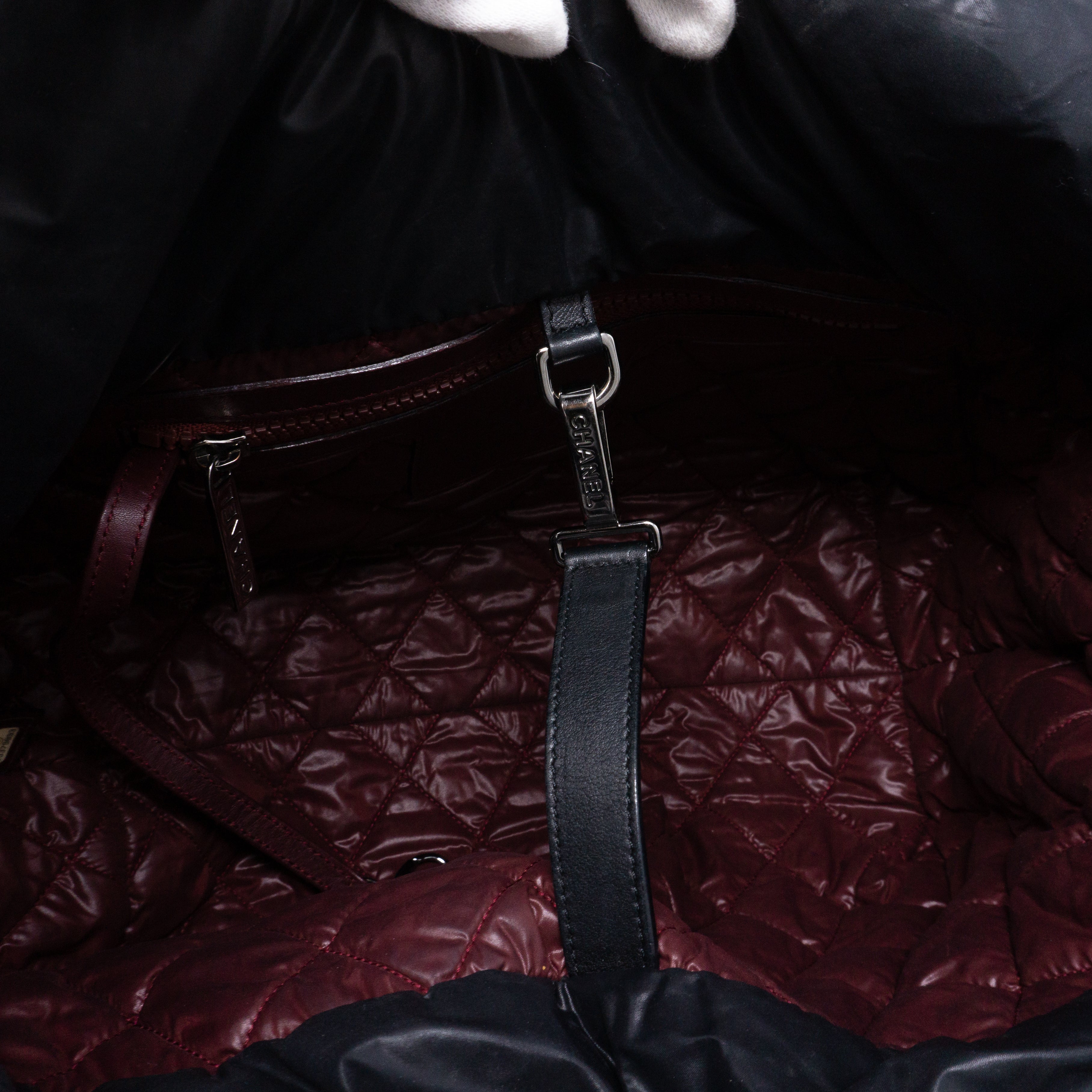 Coco Cocoon Black Quilted Nylon Tote