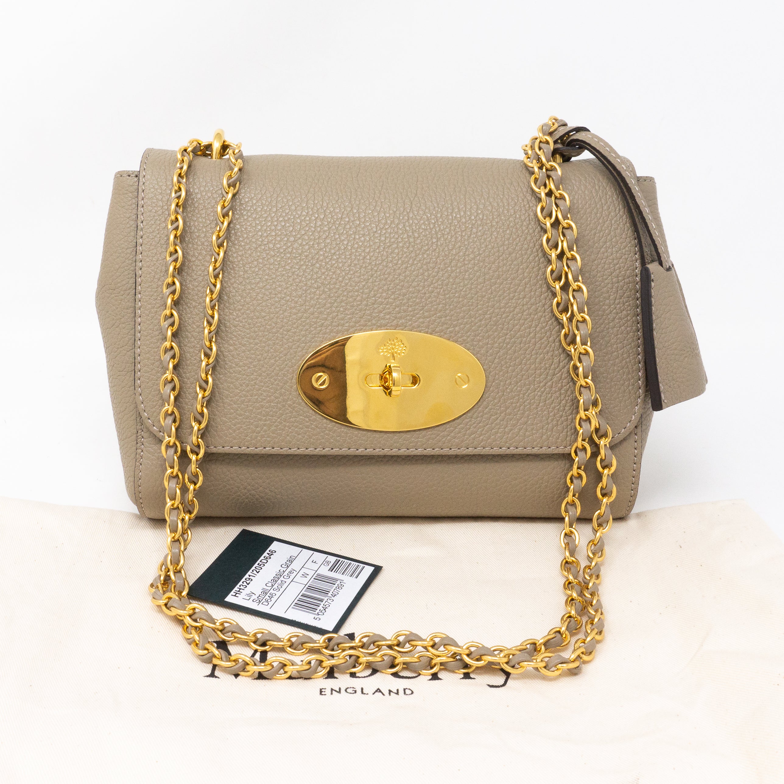 Lily Small Solid Grey Leather