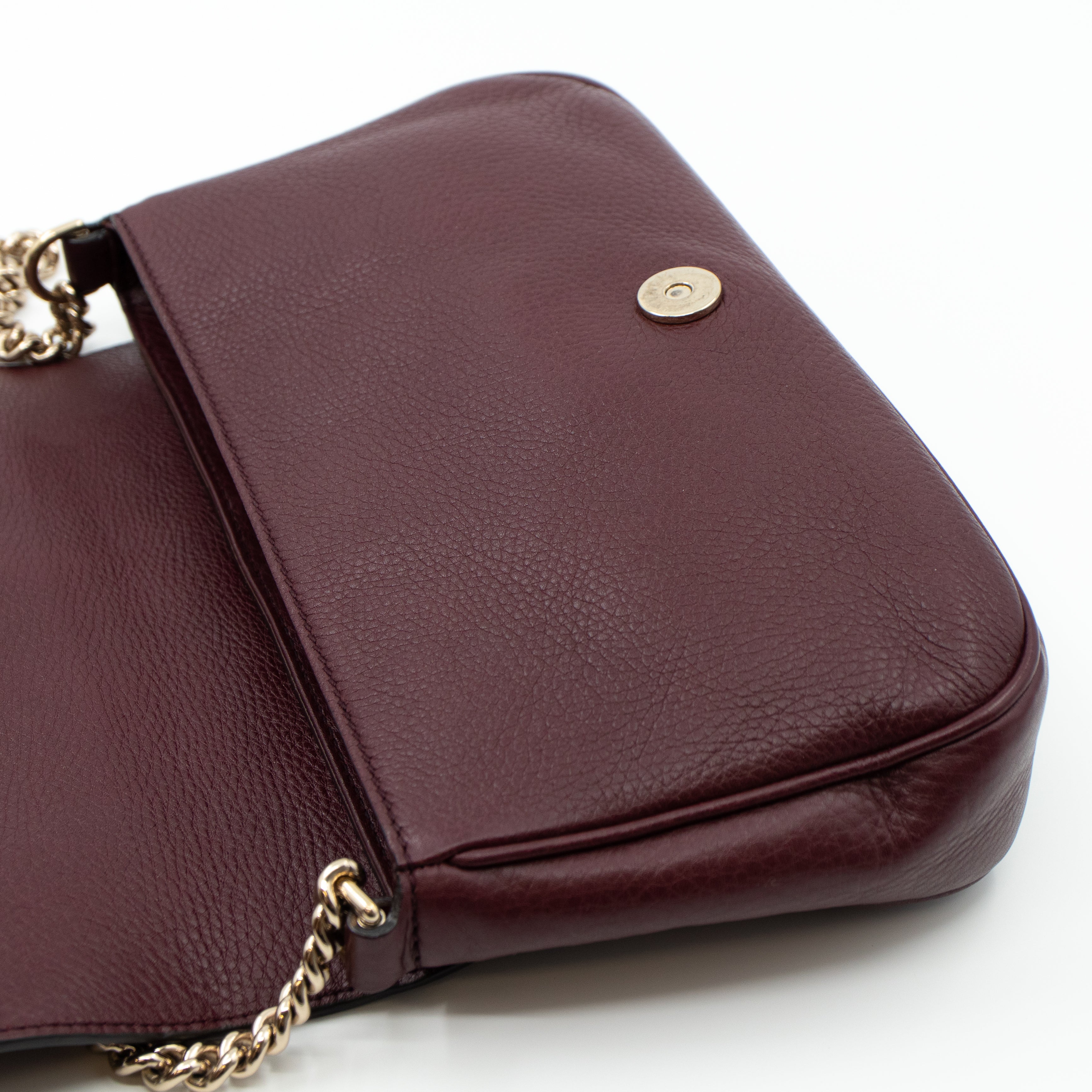 Soho Flap Chain Bag Burgundy Leather