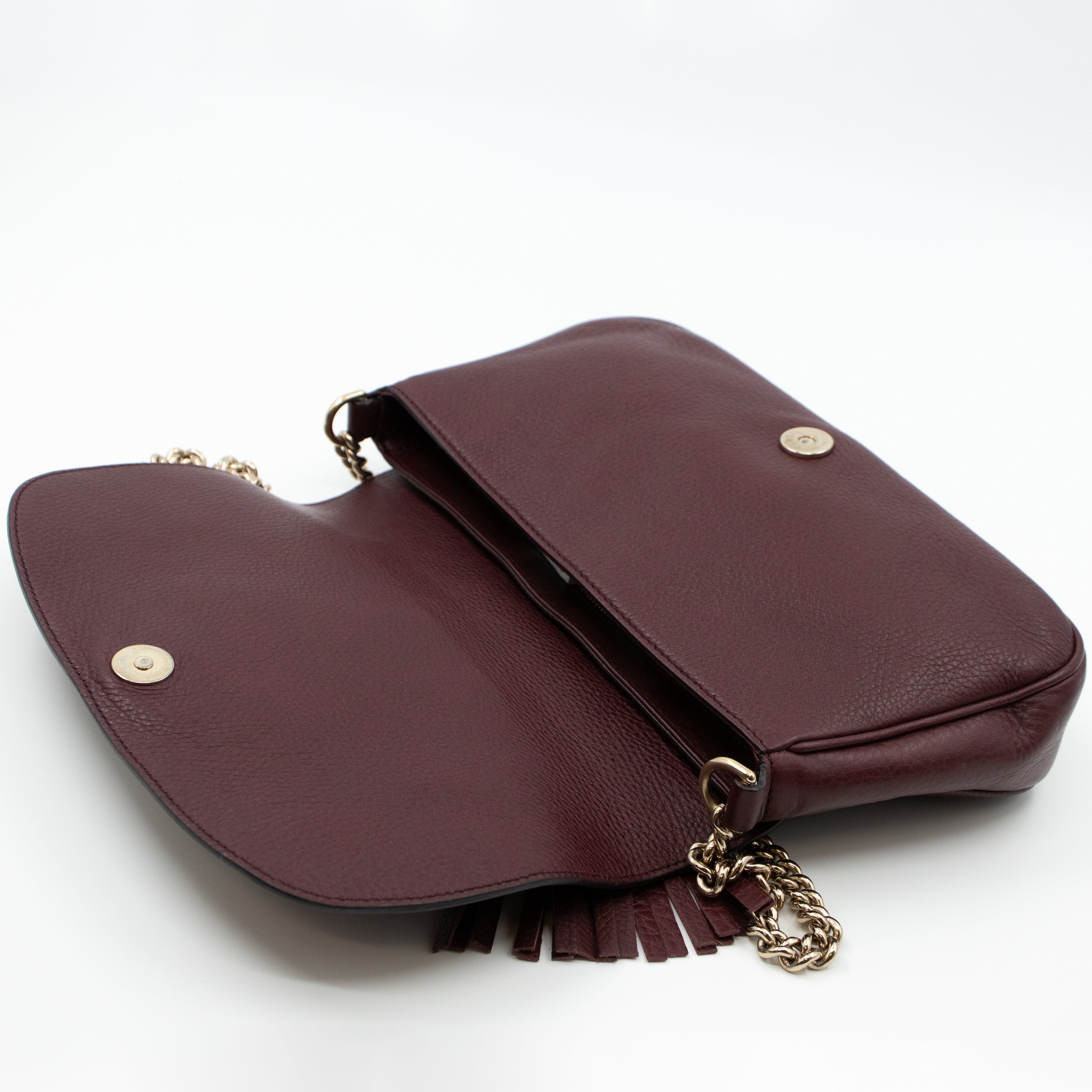 Soho Flap Chain Bag Burgundy Leather