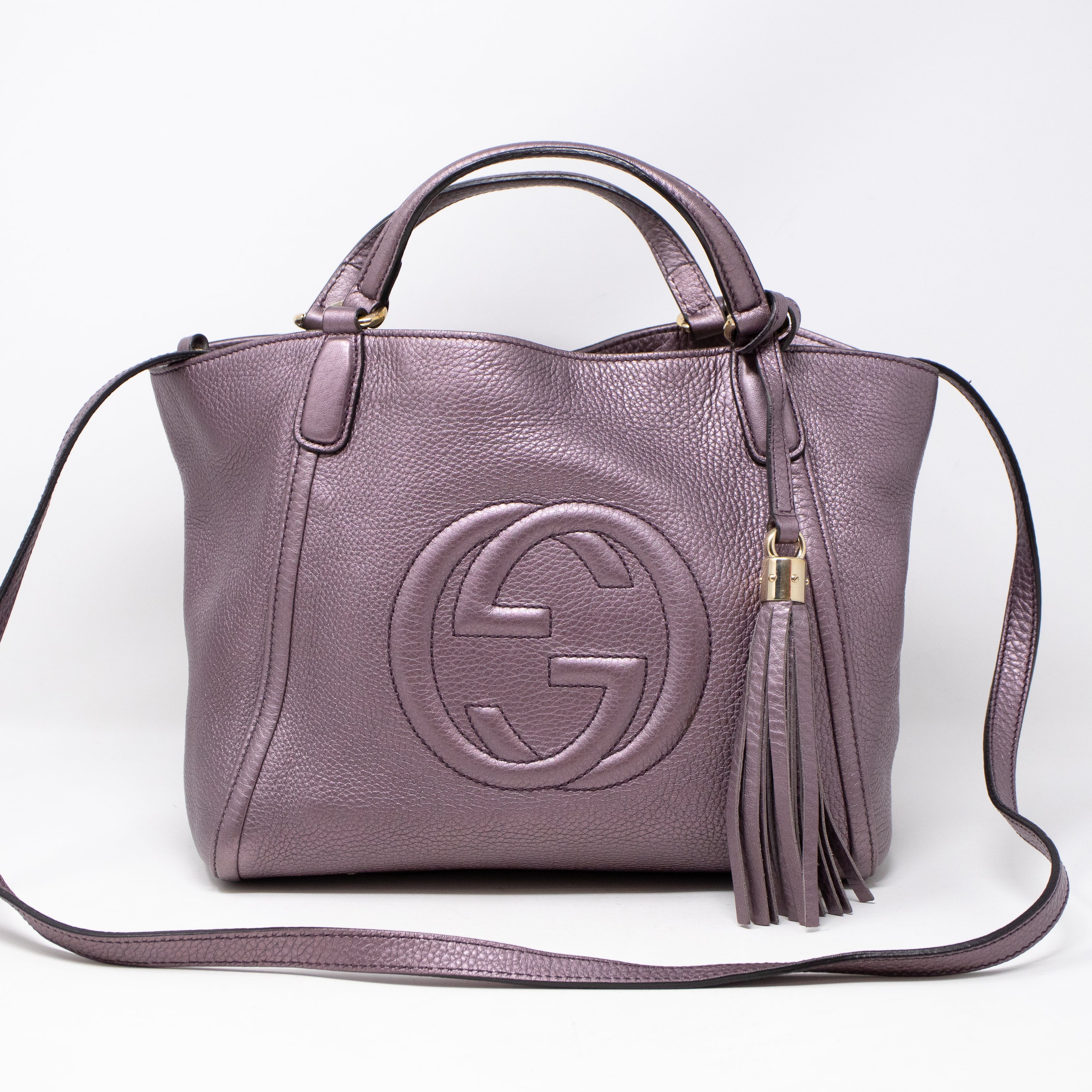 Soho Two Way Purple Metallic Leather