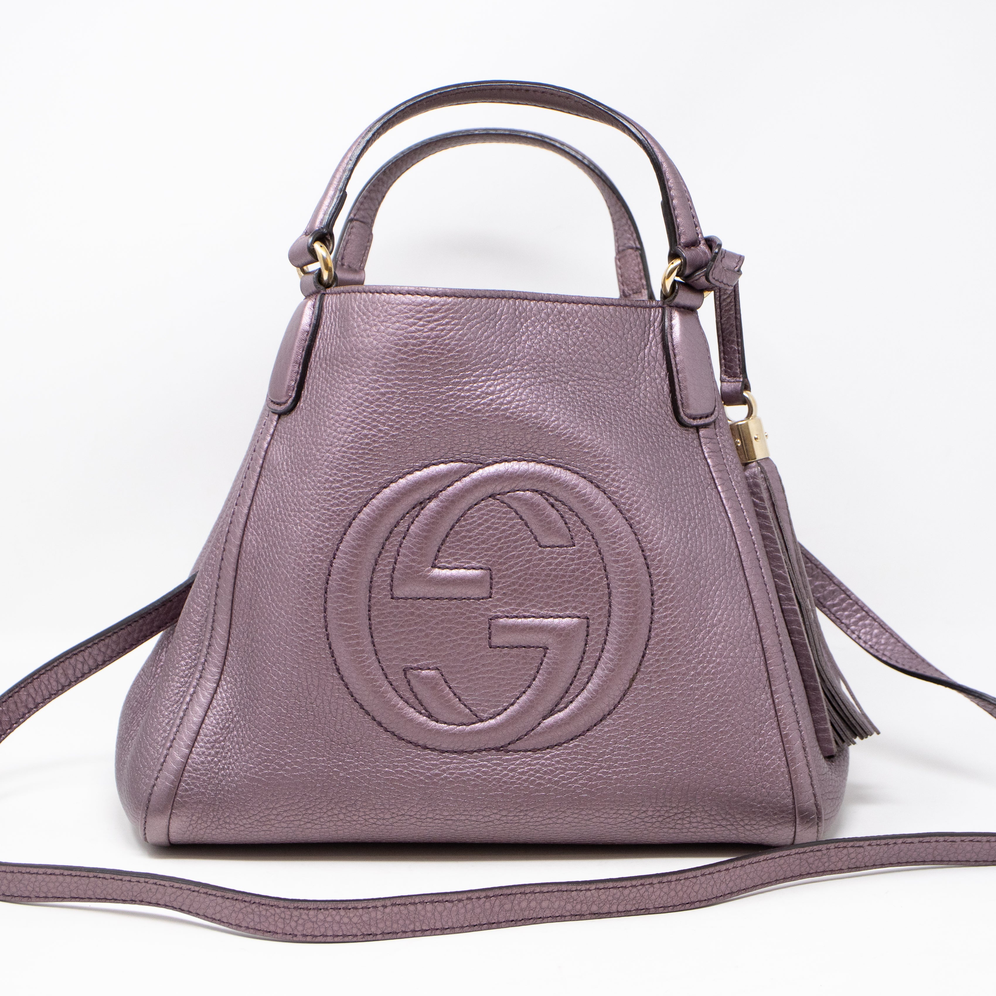 Soho Two Way Purple Metallic Leather