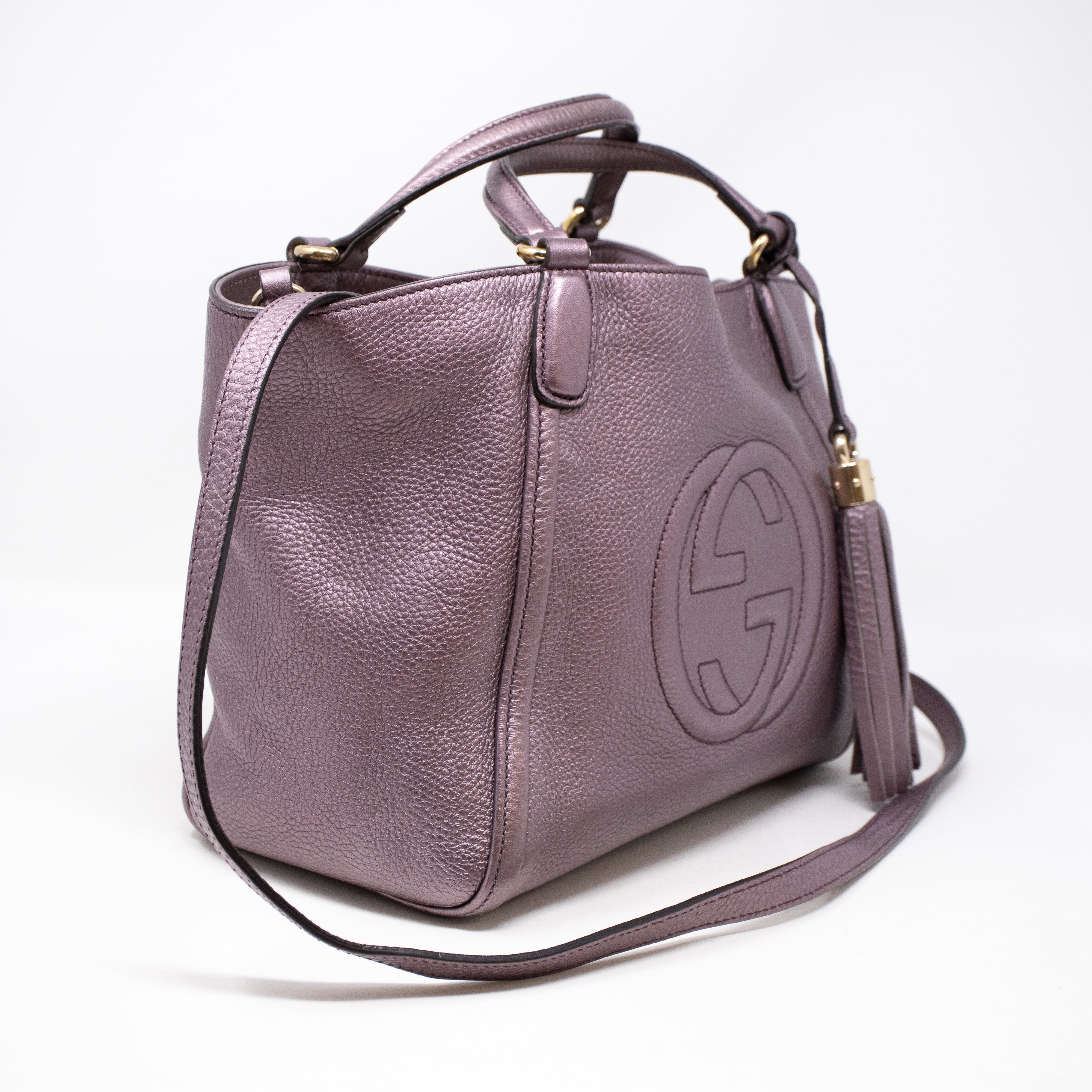 Soho Two Way Purple Metallic Leather