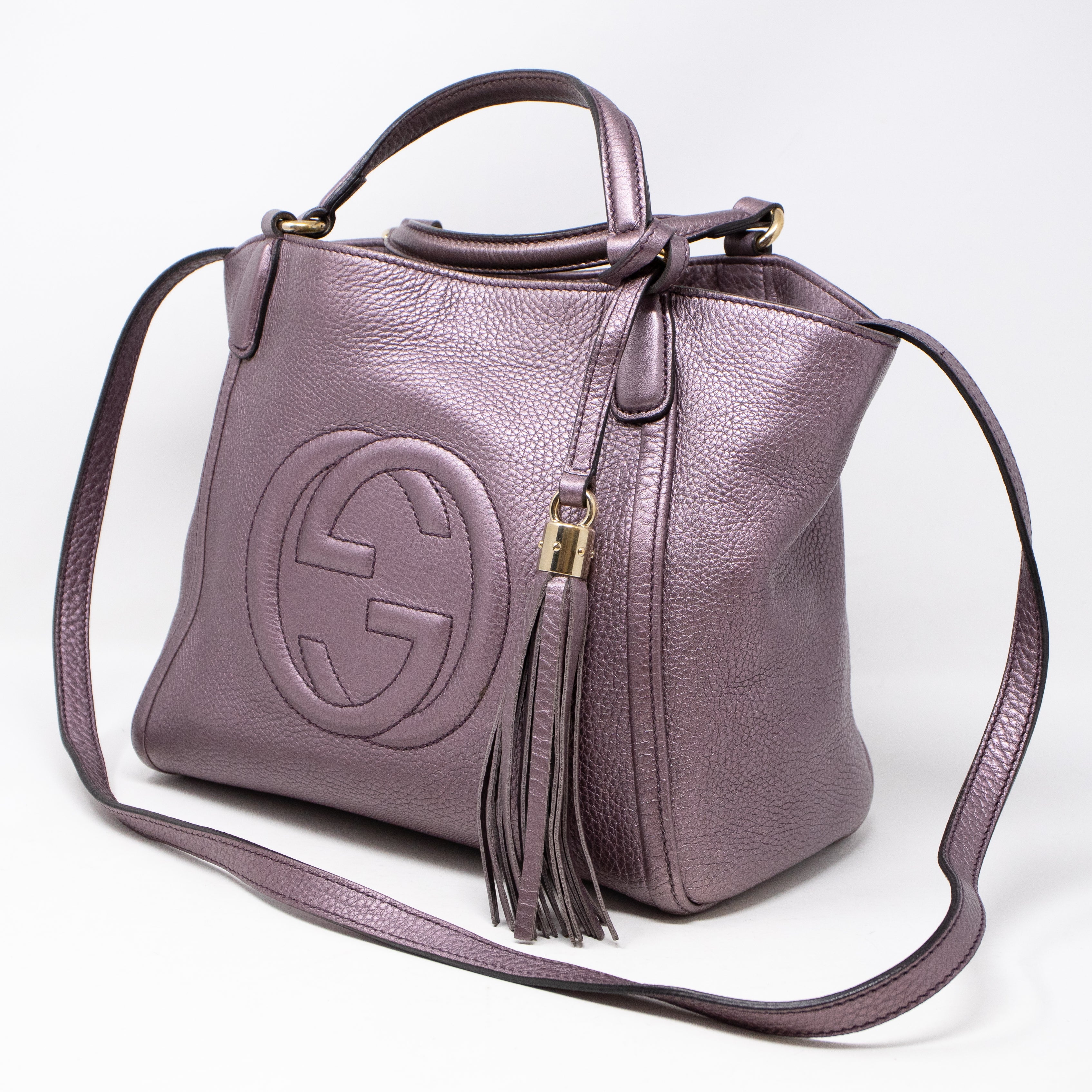 Soho Two Way Purple Metallic Leather