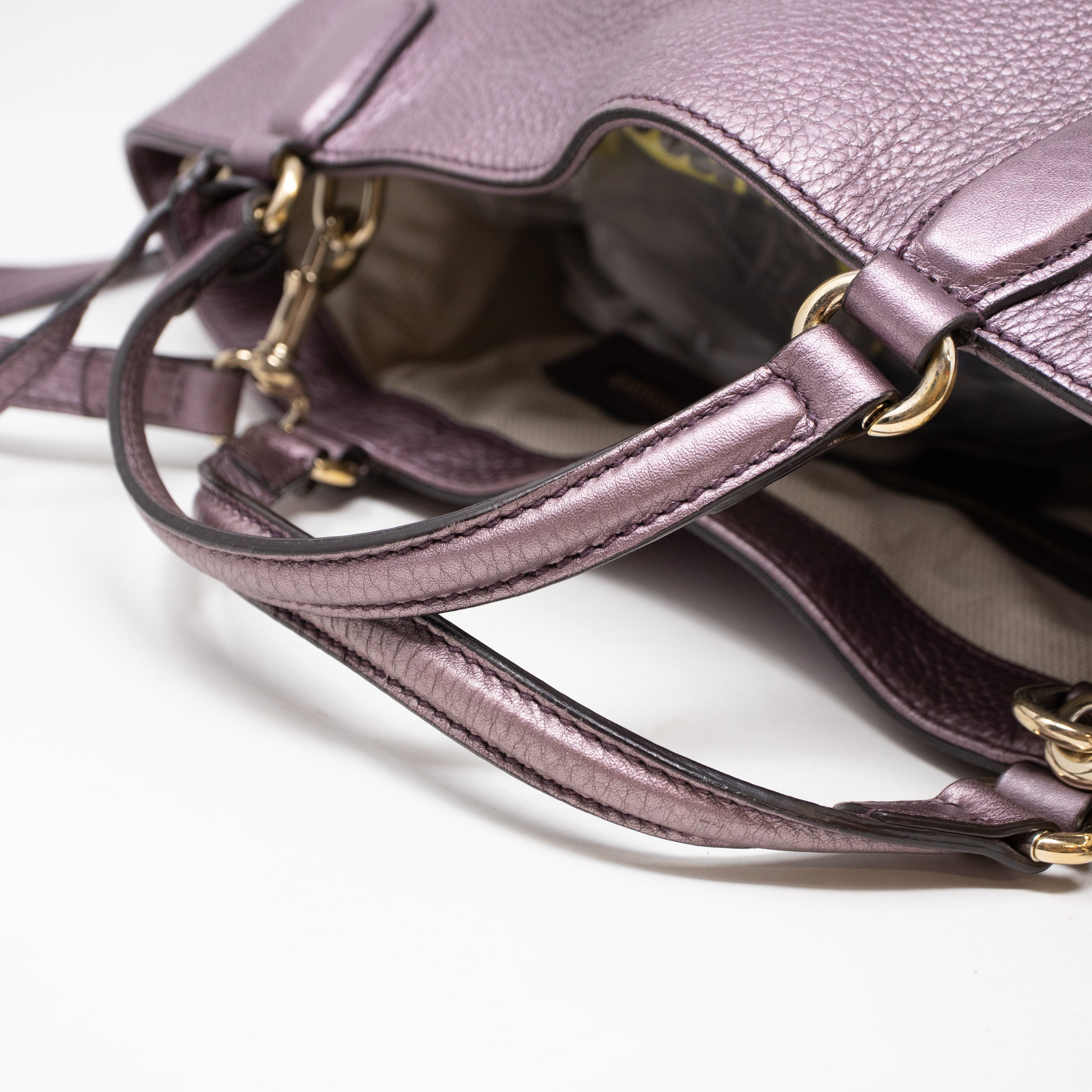Soho Two Way Purple Metallic Leather