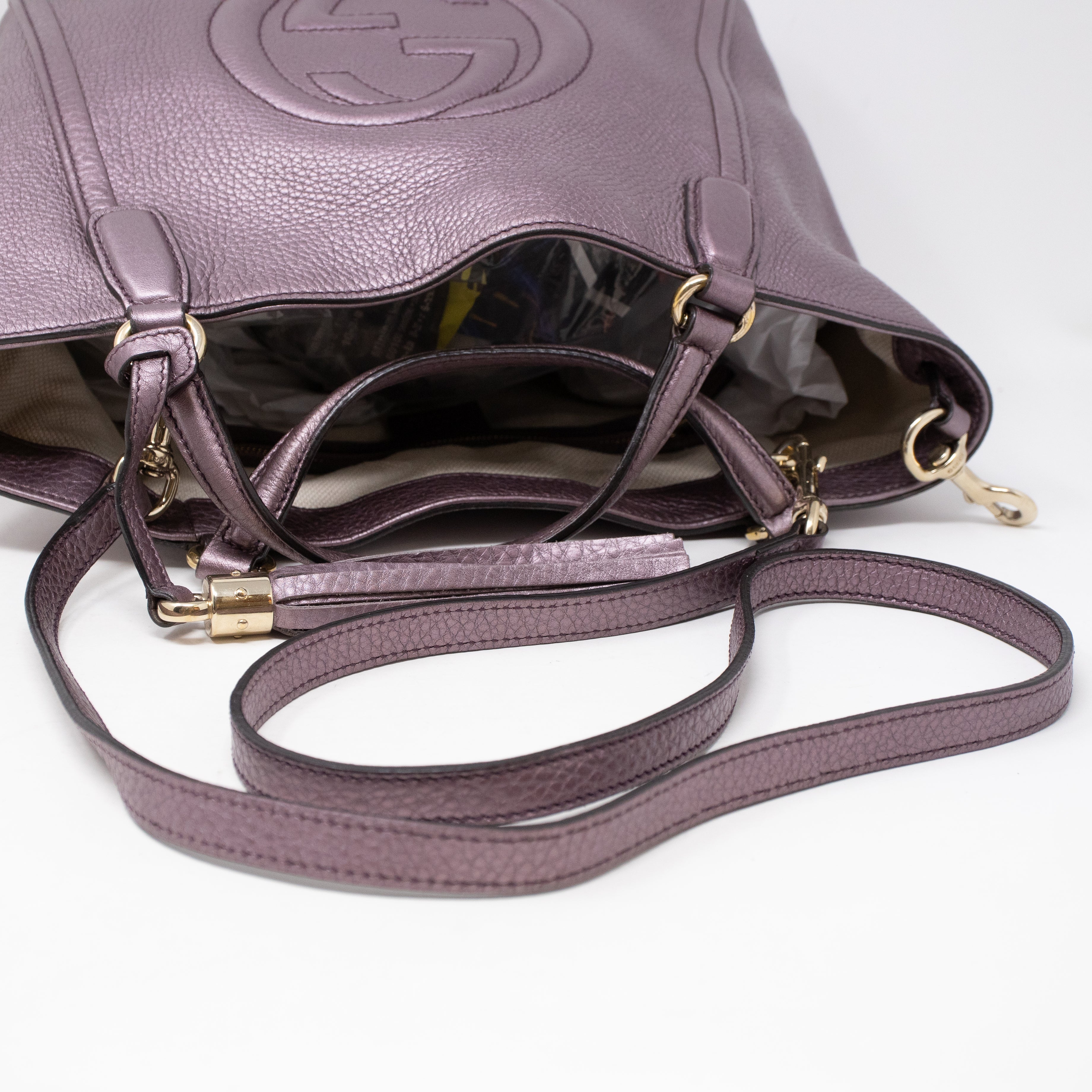 Soho Two Way Purple Metallic Leather