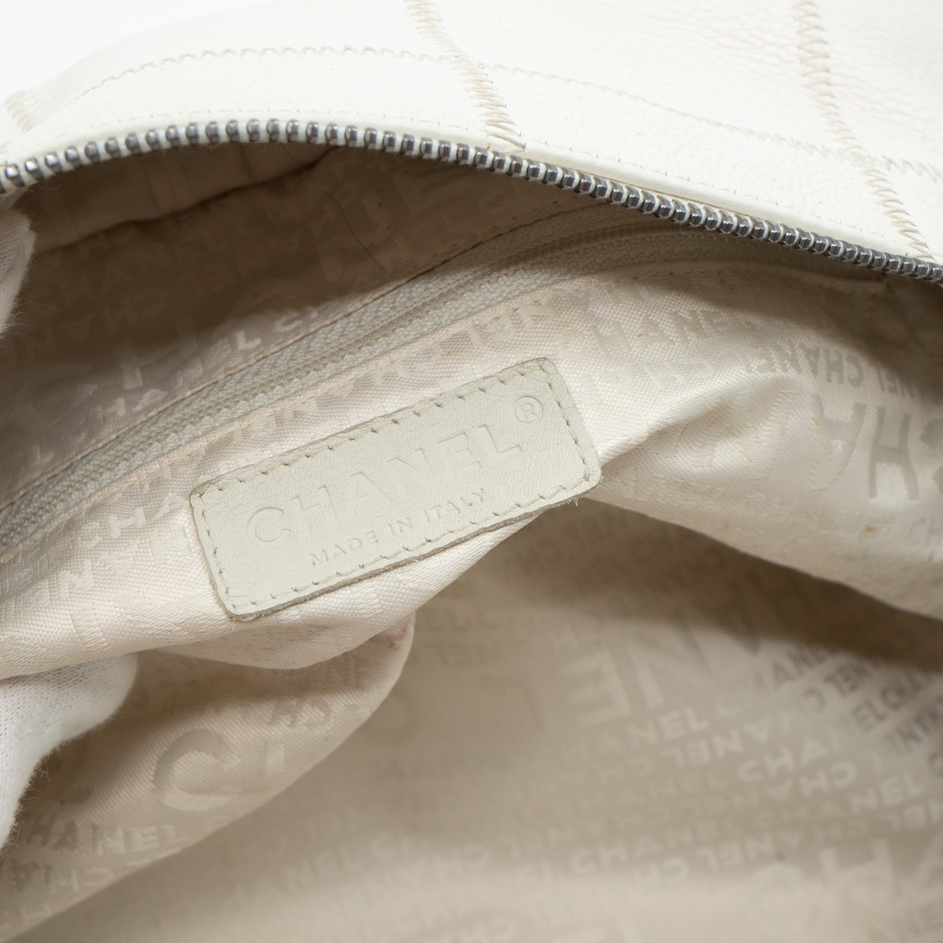Boston Bag Quilted White Leather