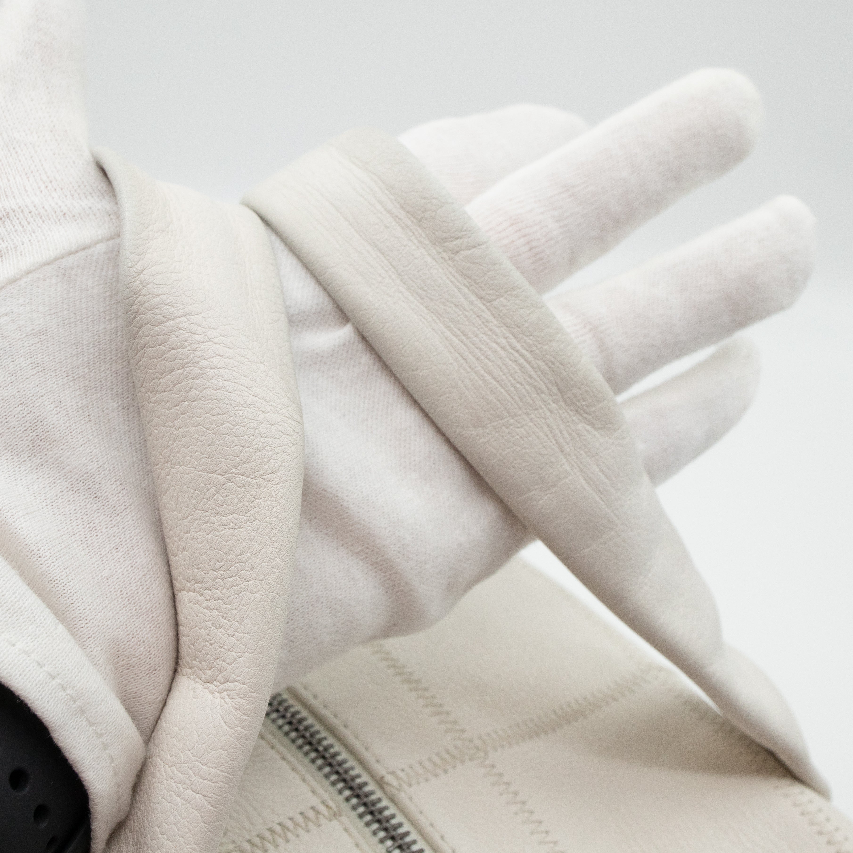 Boston Bag Quilted White Leather