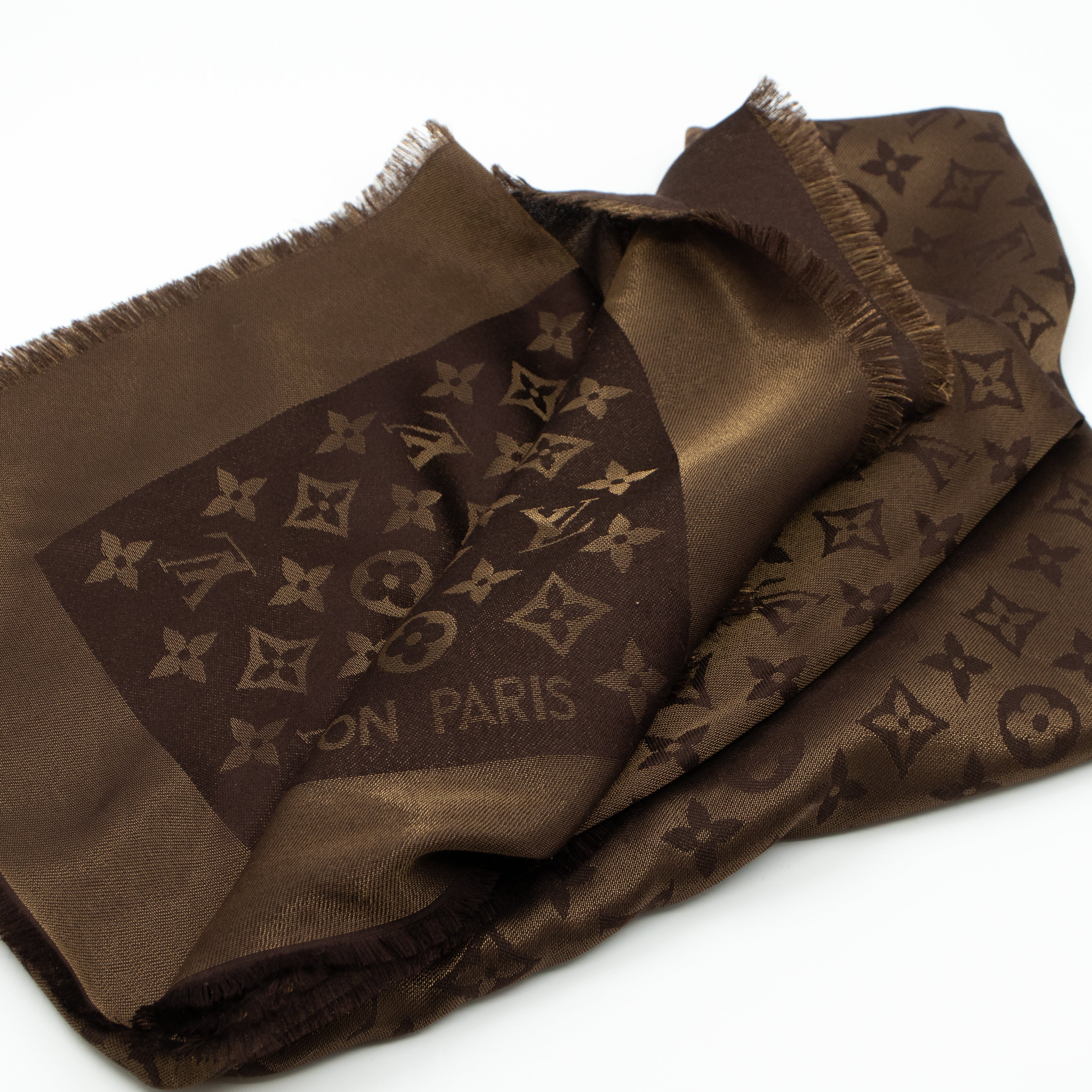 Monogram Shine Shawl Brown