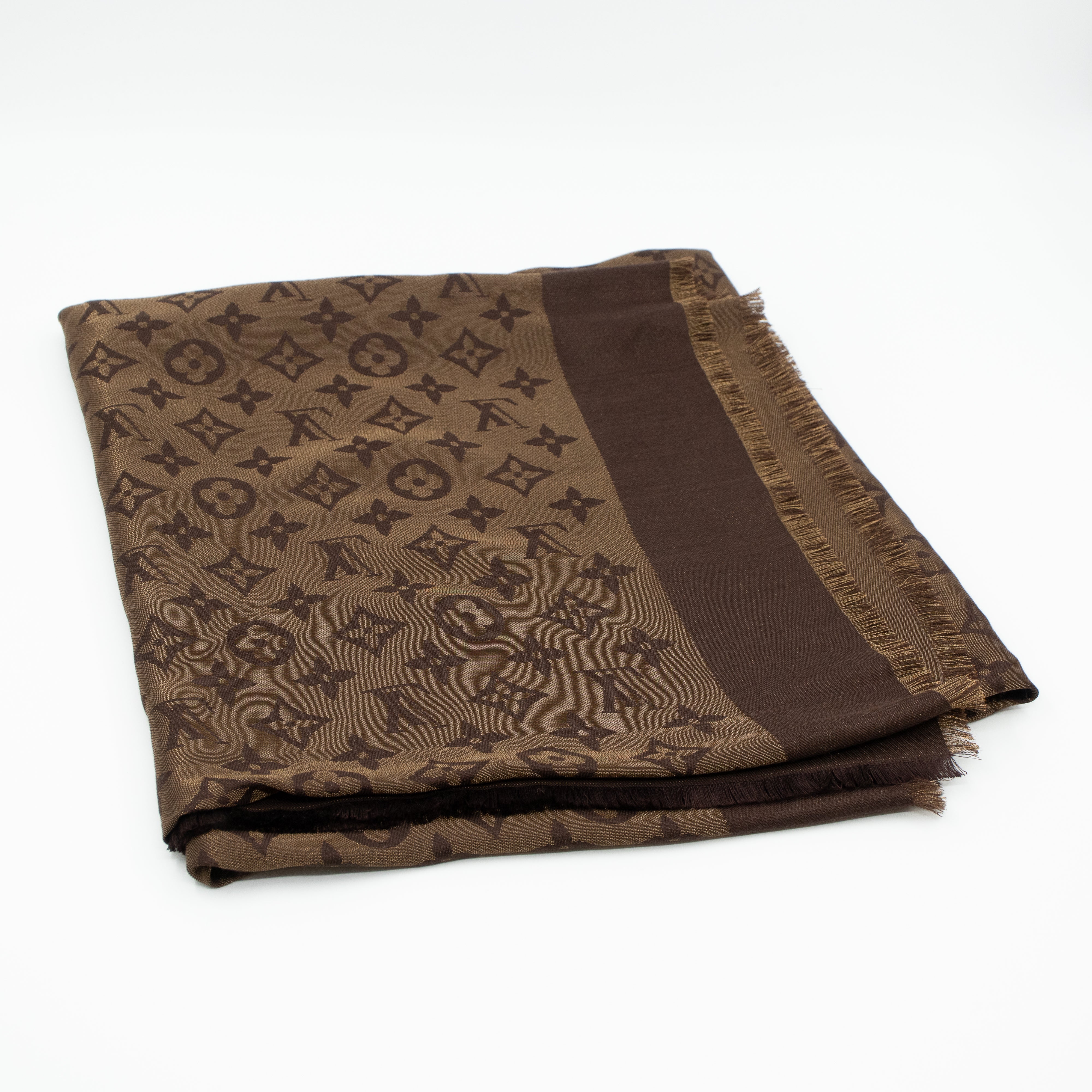 Monogram Shine Shawl Brown