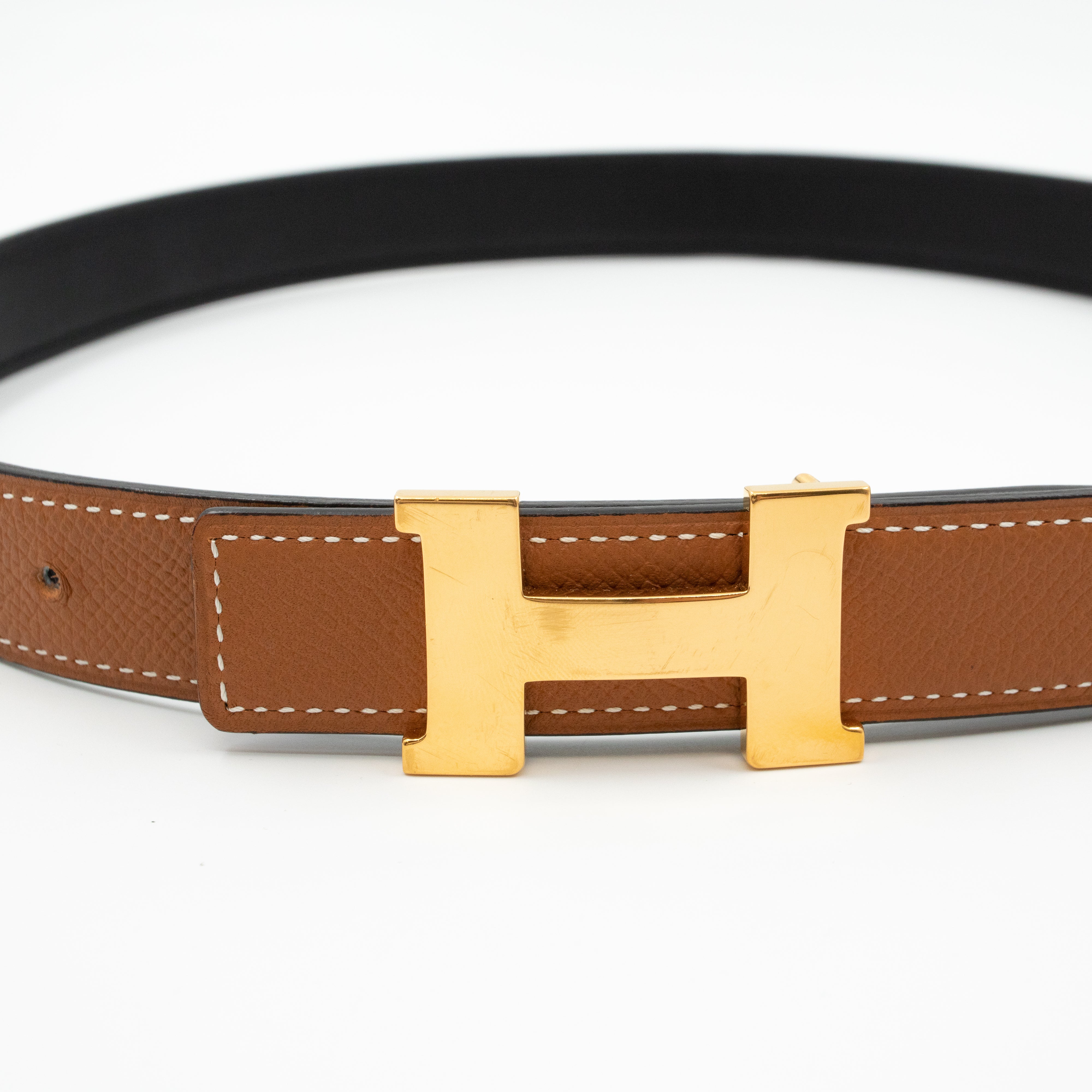 Mini Constance Buckle & Reversible Leather Belt 75