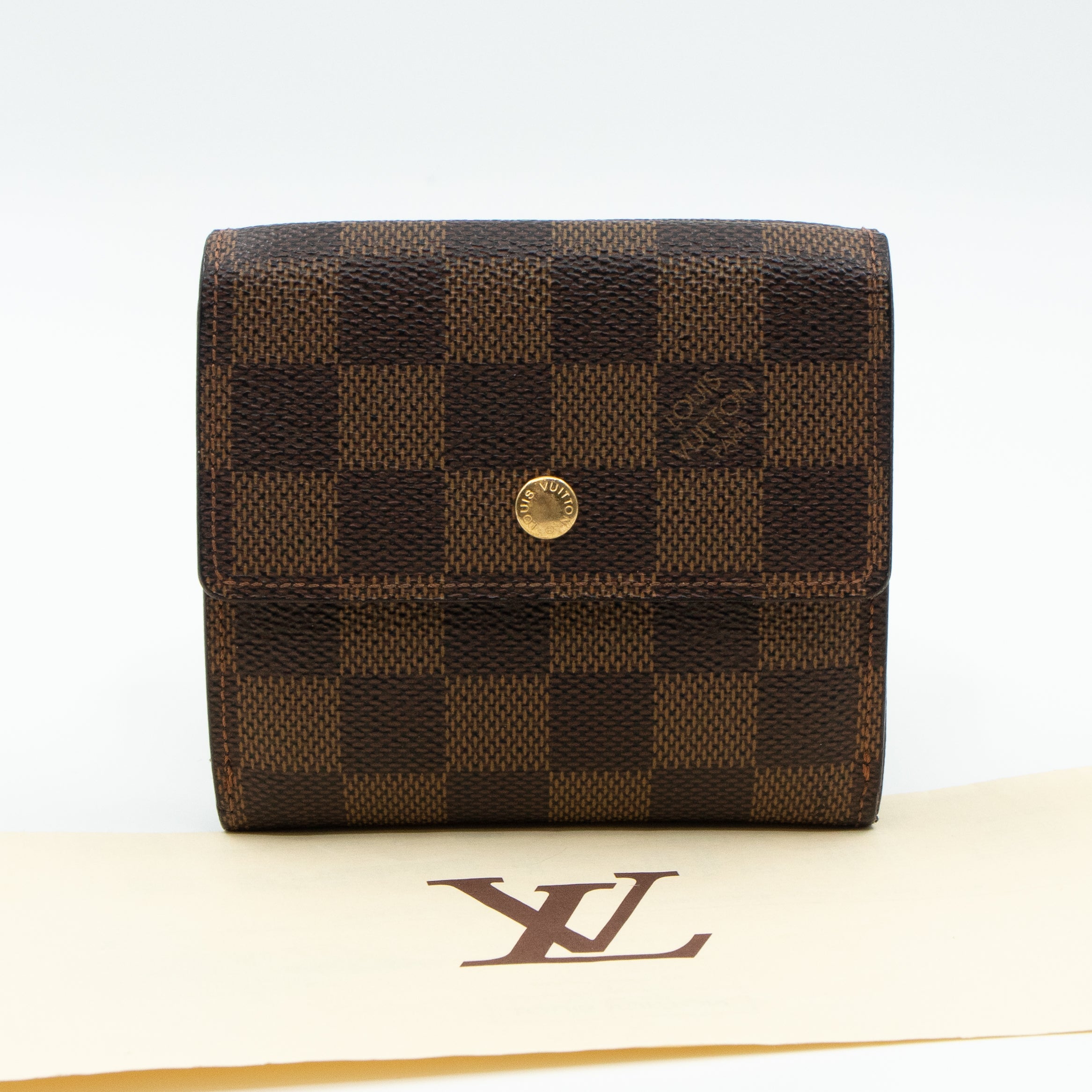 Louis Vuitton Unisex Damier Ebene Elise Trifold Compact Wallet Brown - Shop  Linda's Stuff