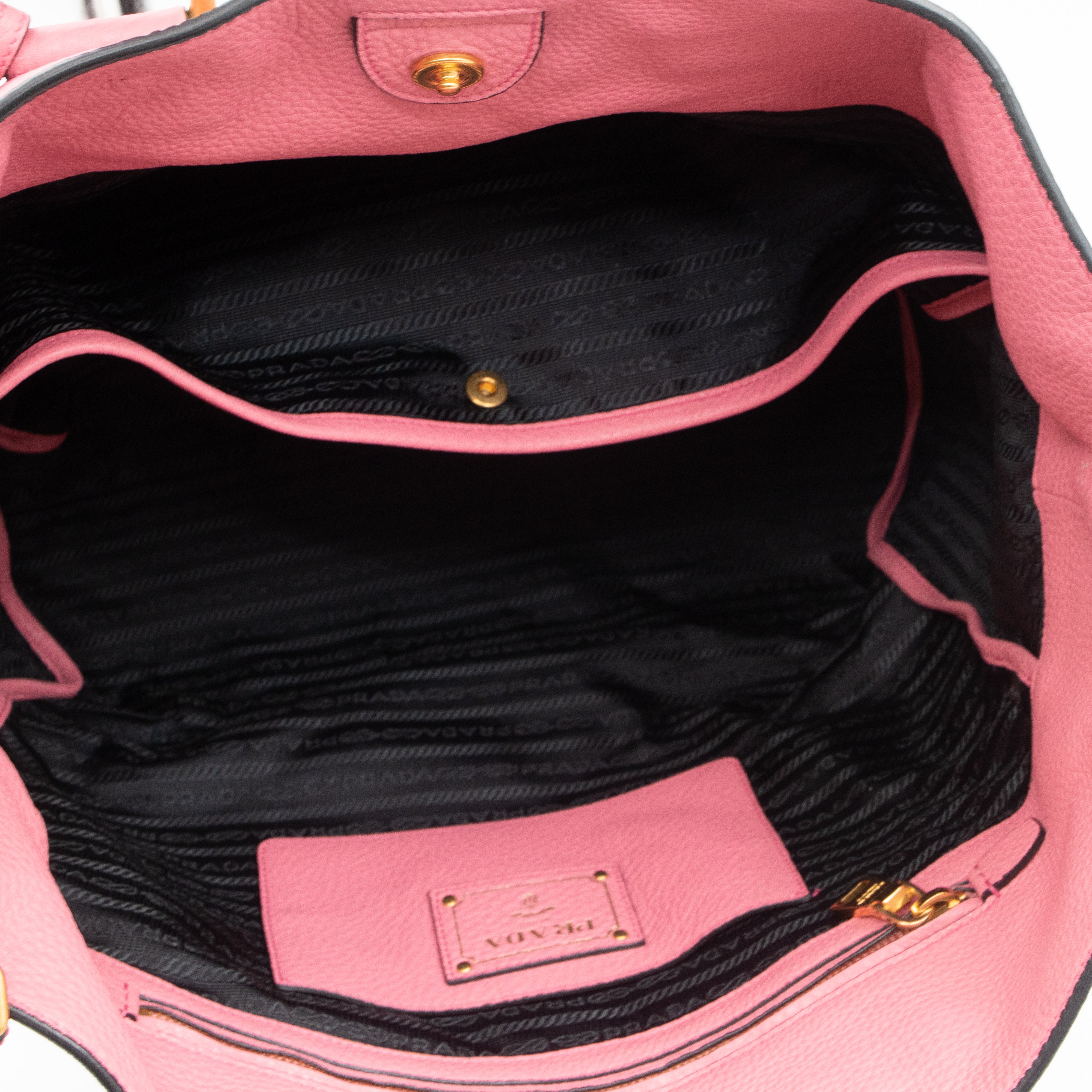 Large Shopping Tote Pink Leather