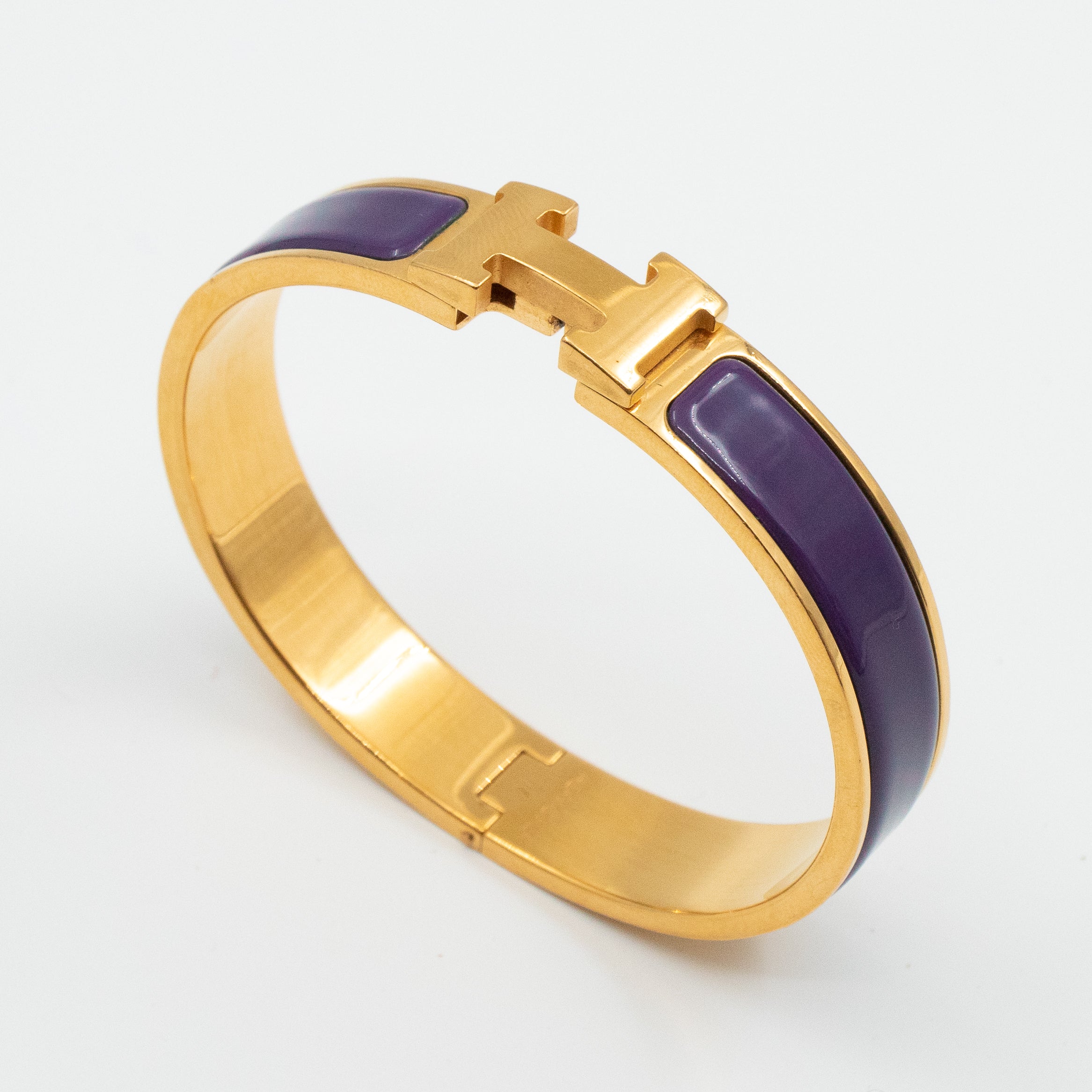Clic H Bracelet Narrow Purple Gold