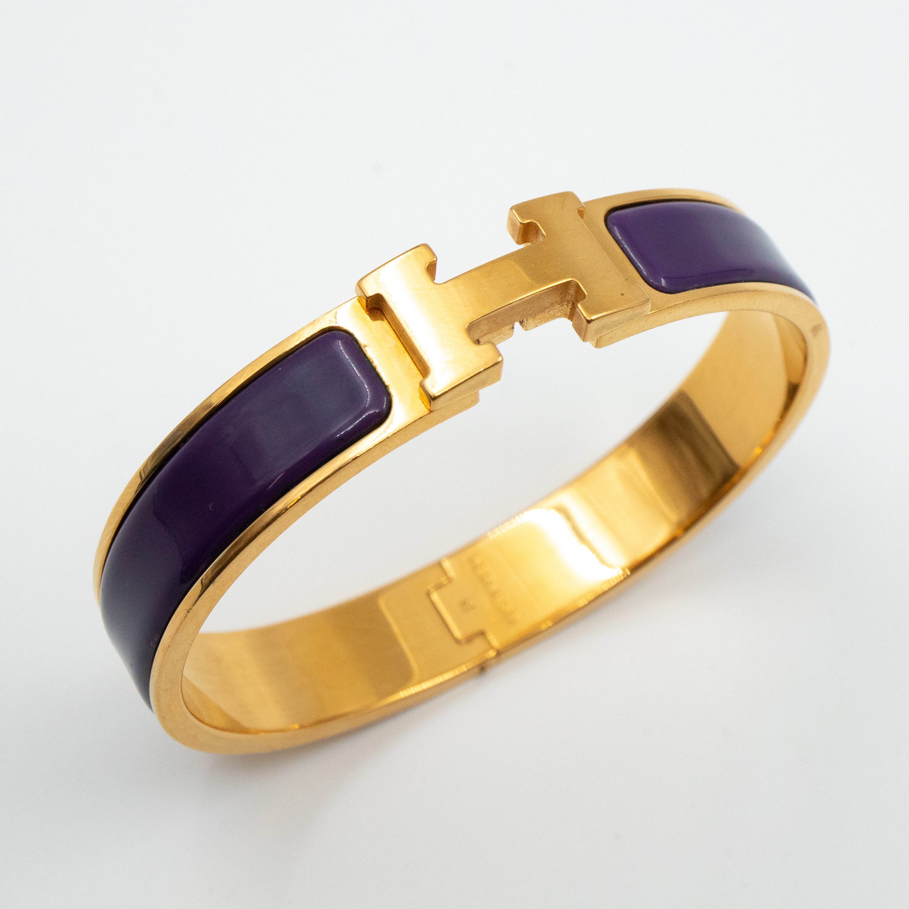 Clic H Bracelet Narrow Purple Gold
