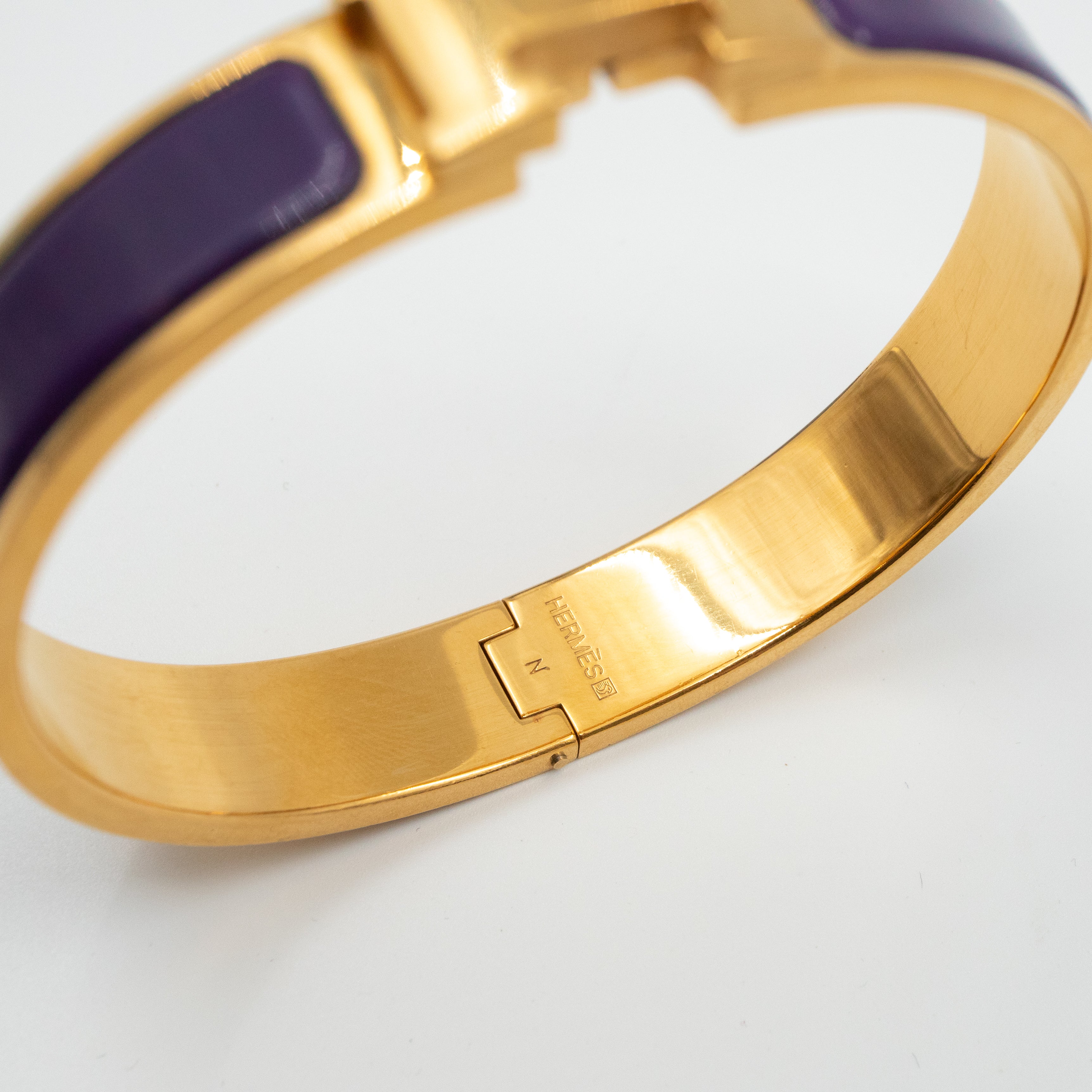 Clic H Bracelet Narrow Purple Gold