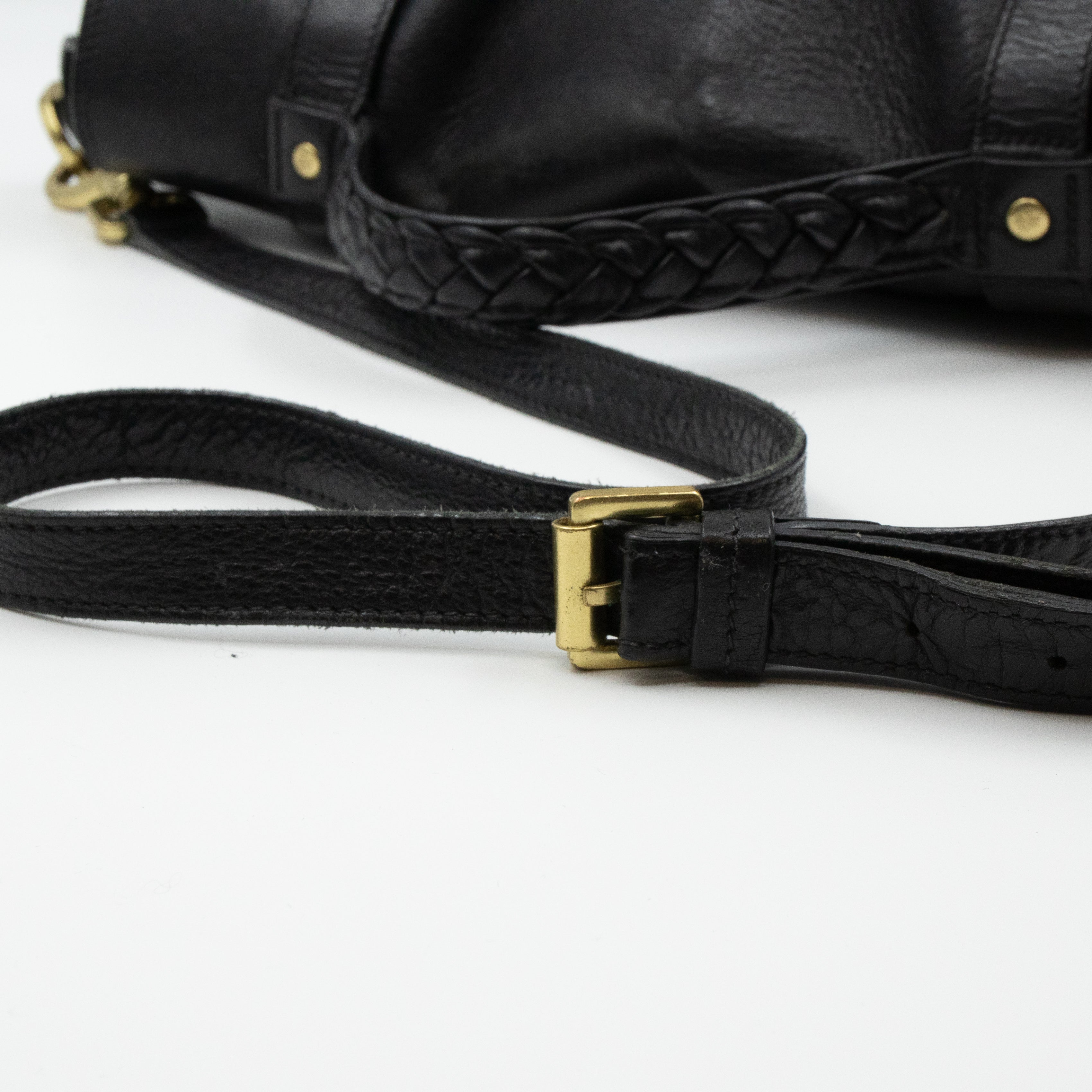 Alexa Oversized Black Leather