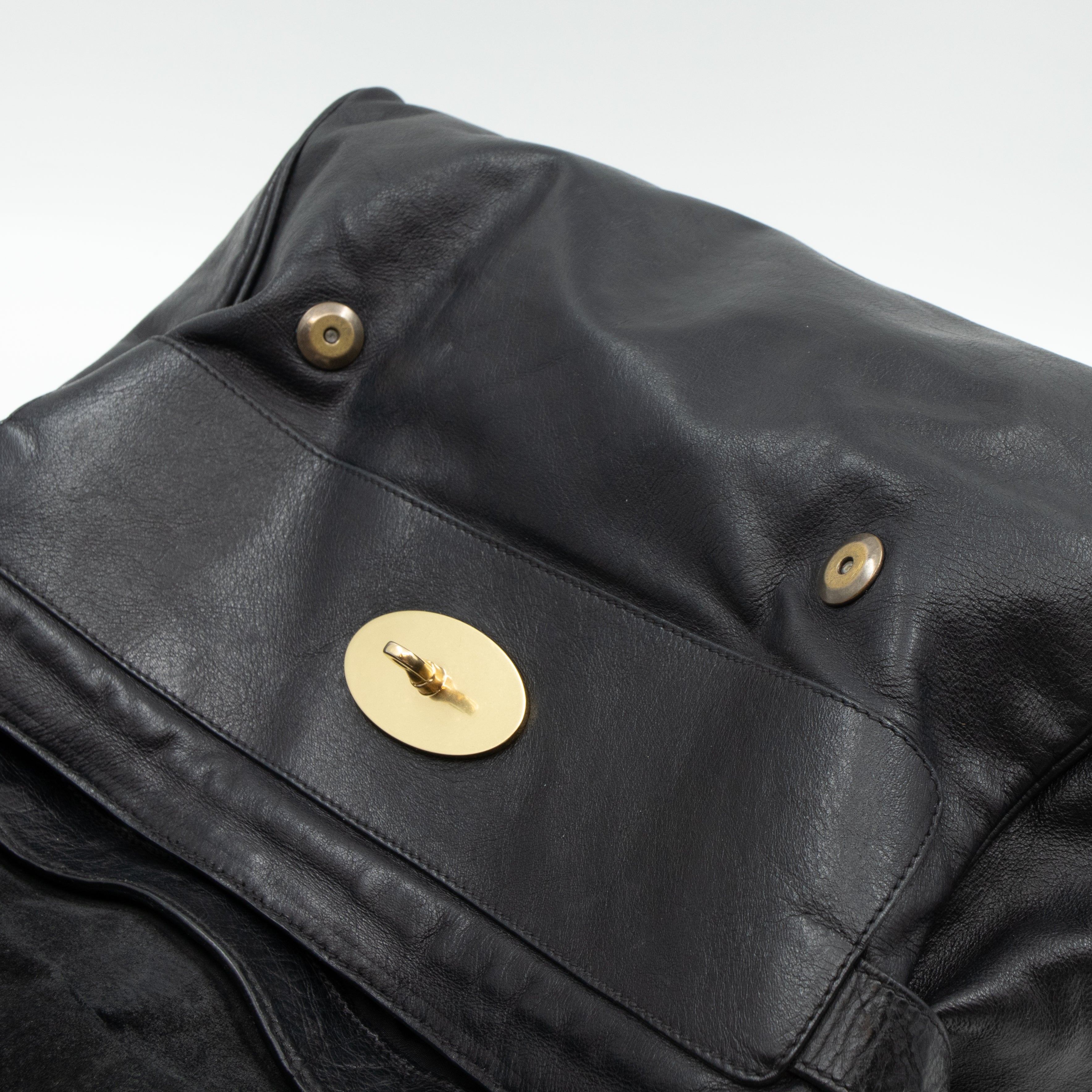 Alexa Oversized Black Leather