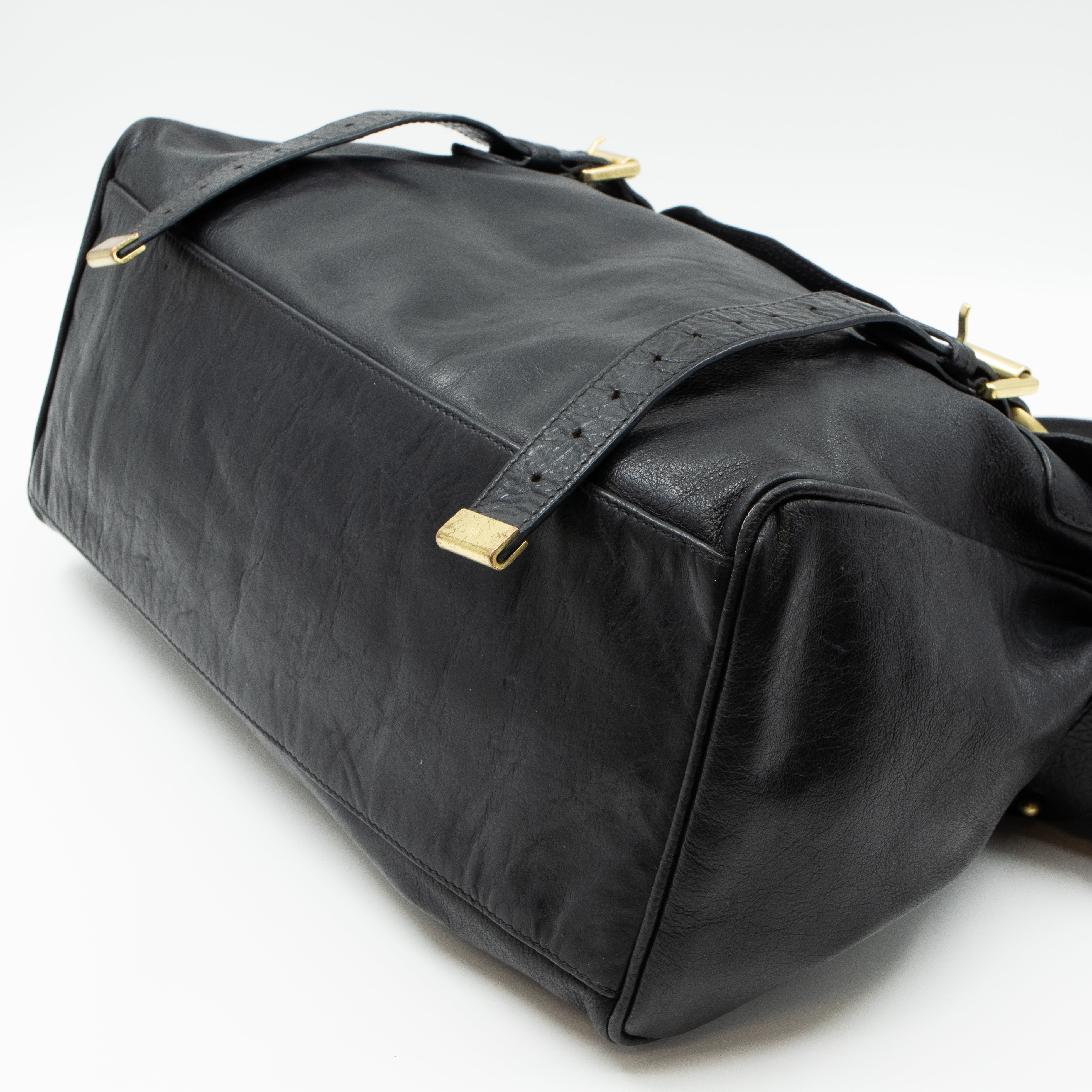 Alexa Oversized Black Leather