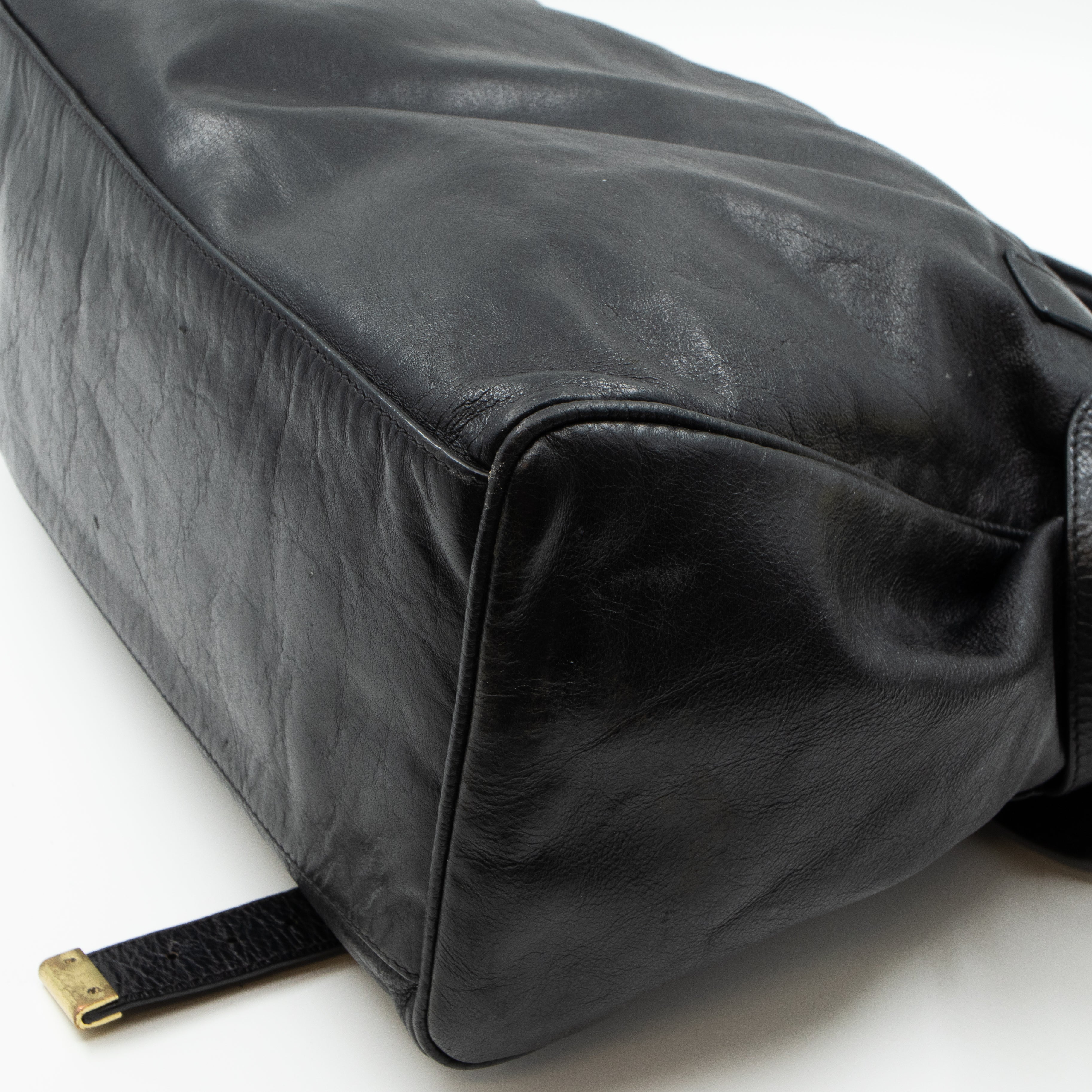 Alexa Oversized Black Leather