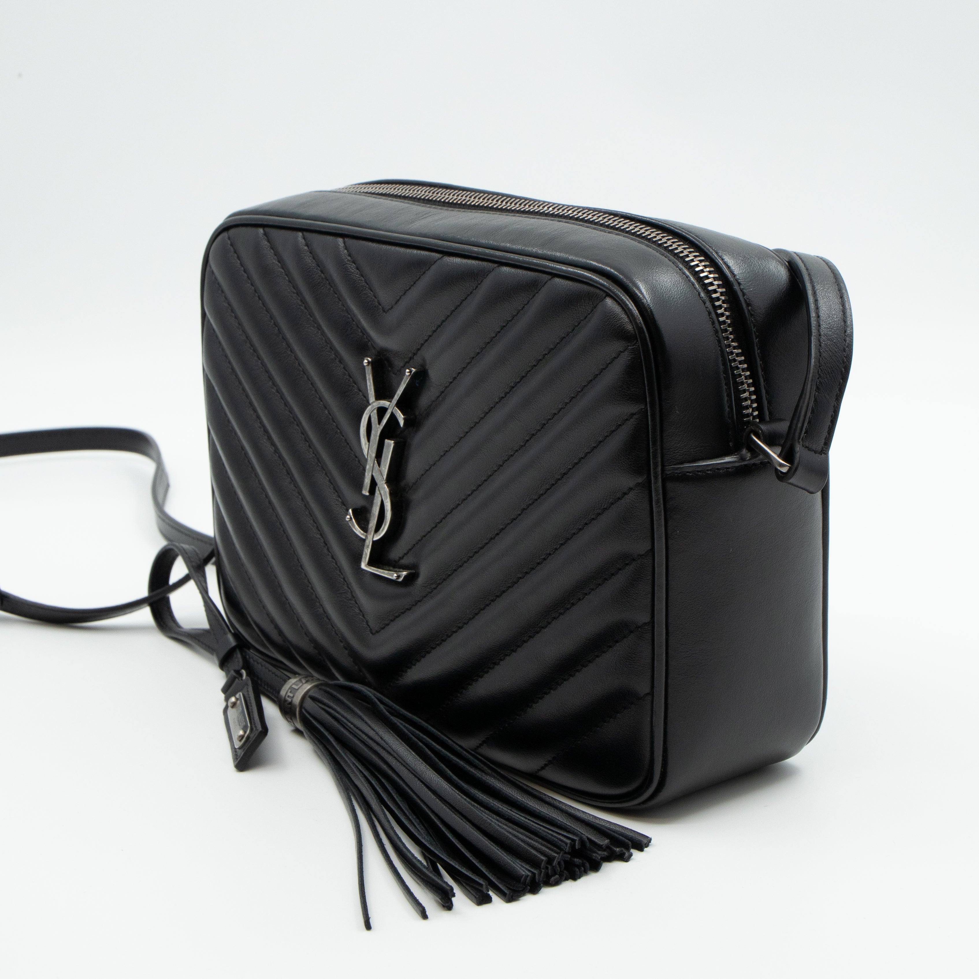 Monogram Lou Medium Crossbody Black Leather