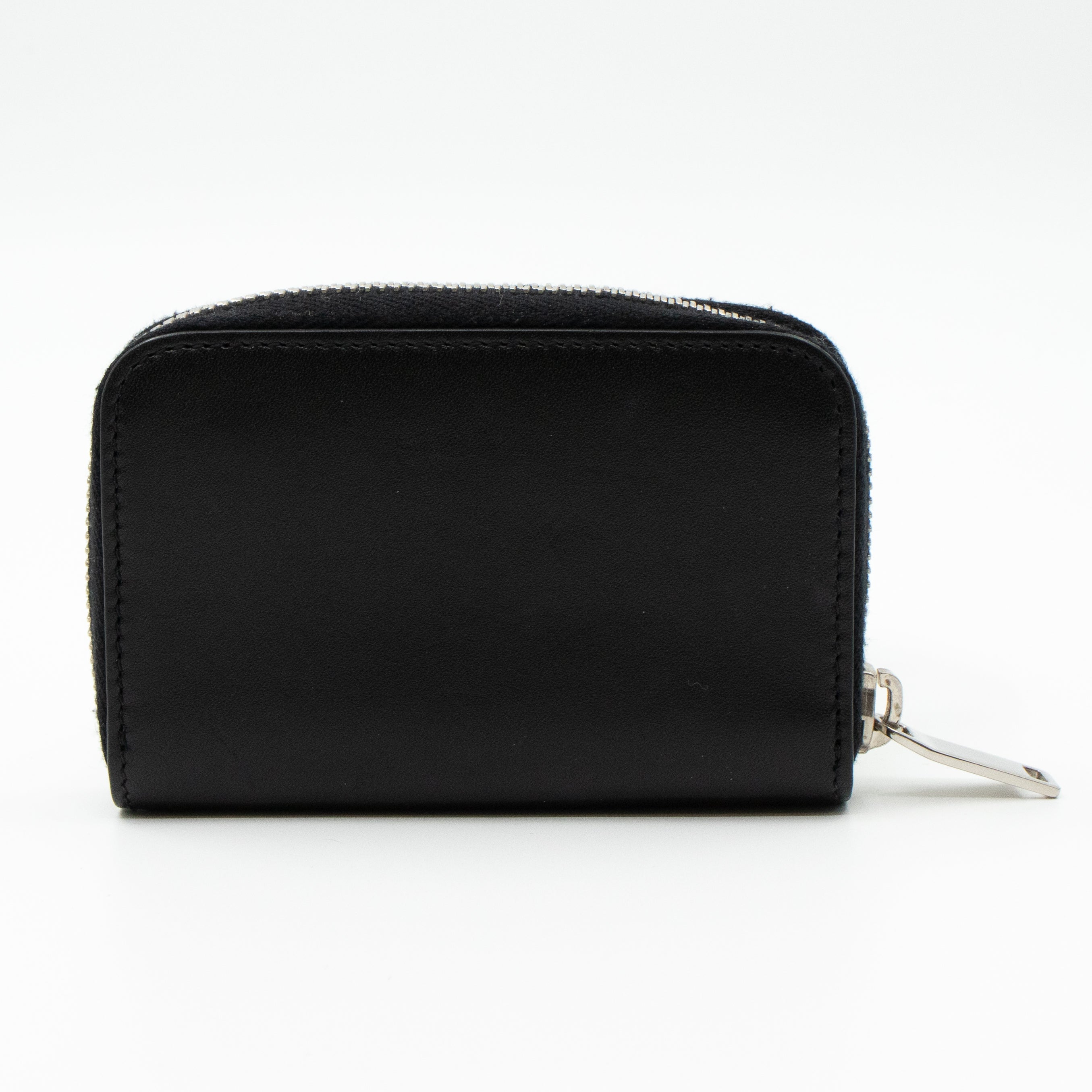 Zip Around Coin Purse Black Leather