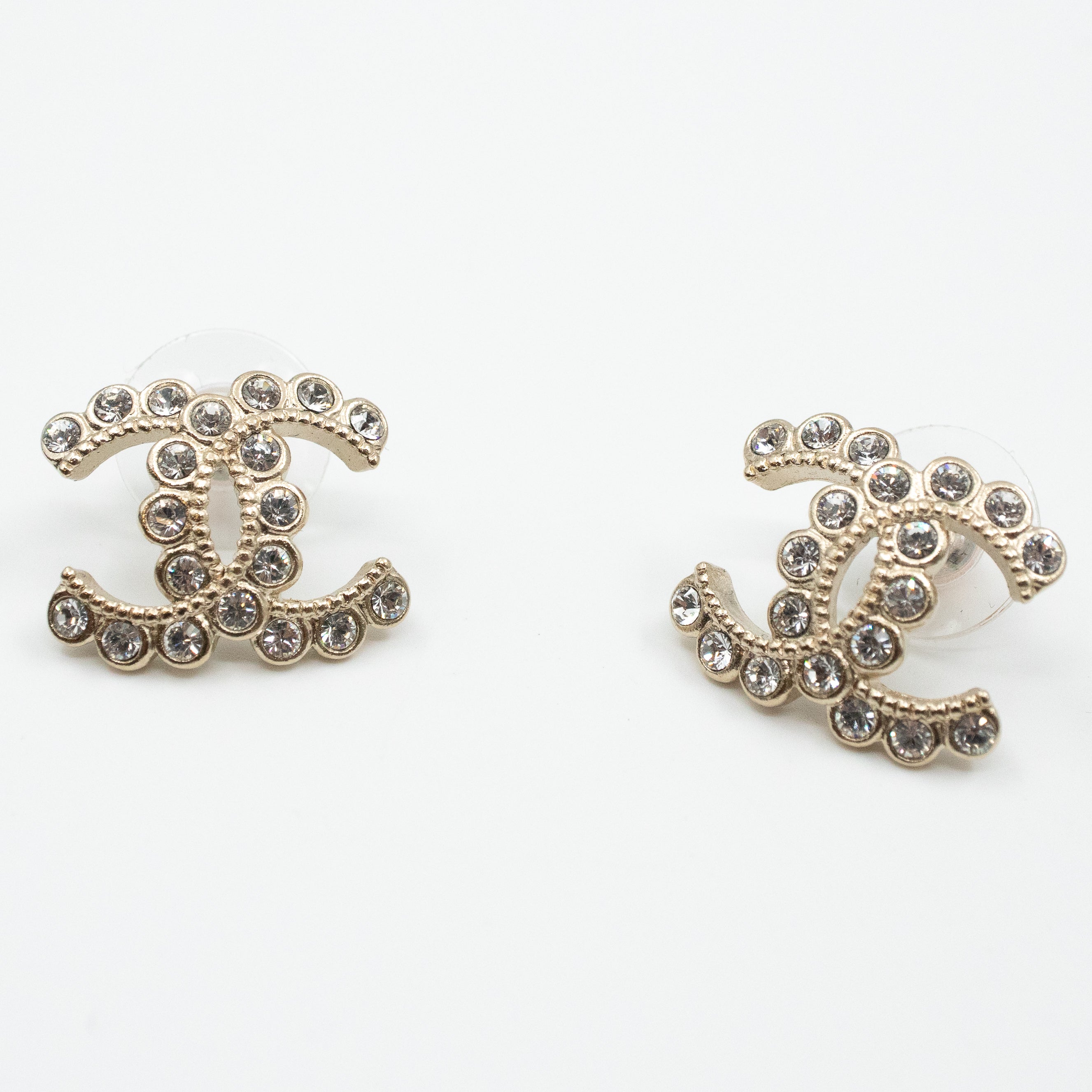 CC Crystal Earrings Light Gold