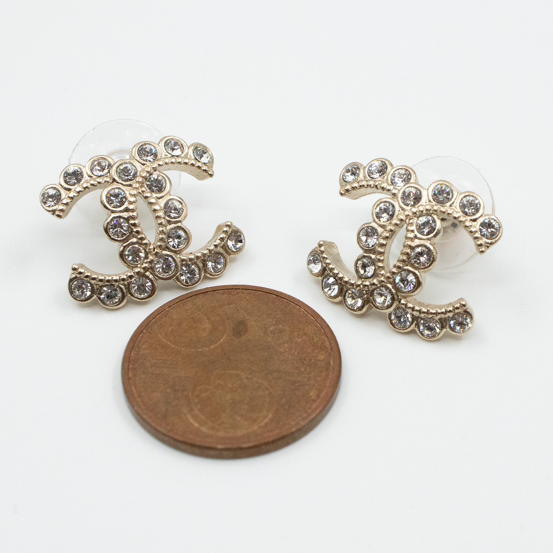 CC Crystal Earrings Light Gold