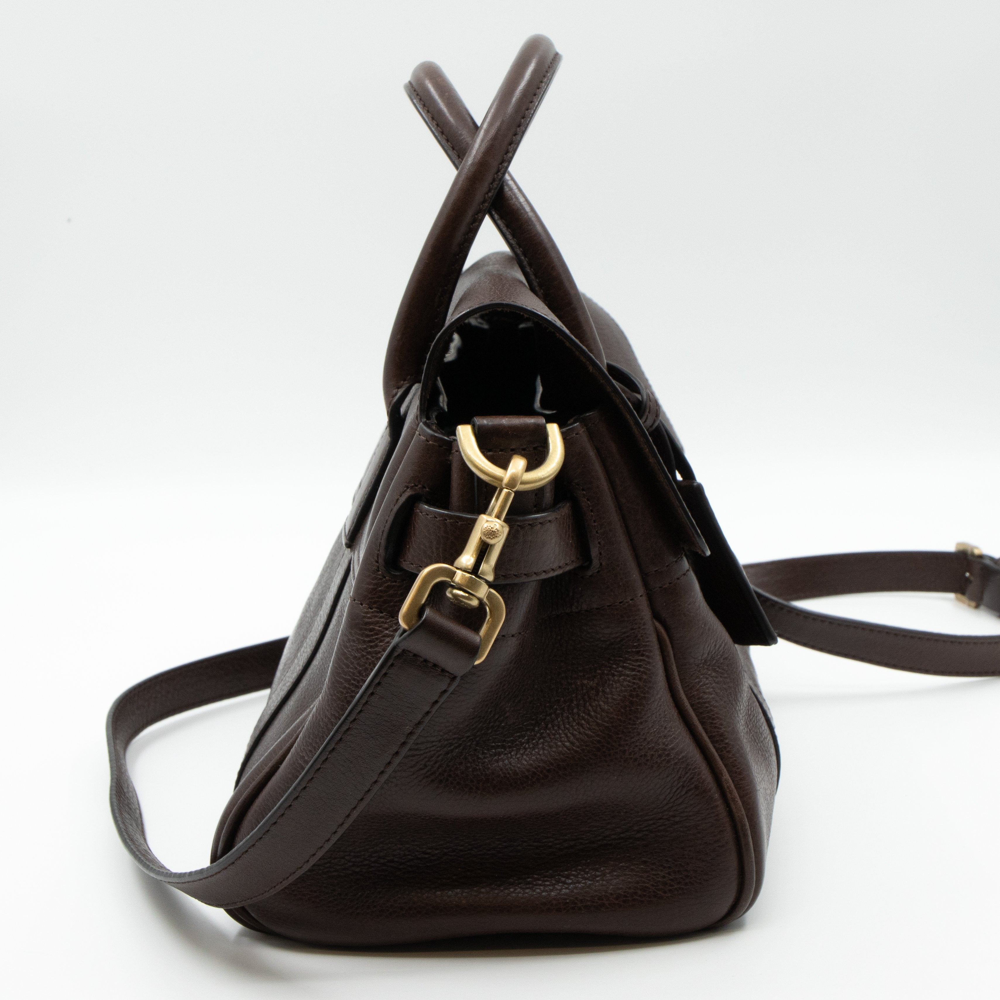 Small Bayswater Satchel Chocolate Leather