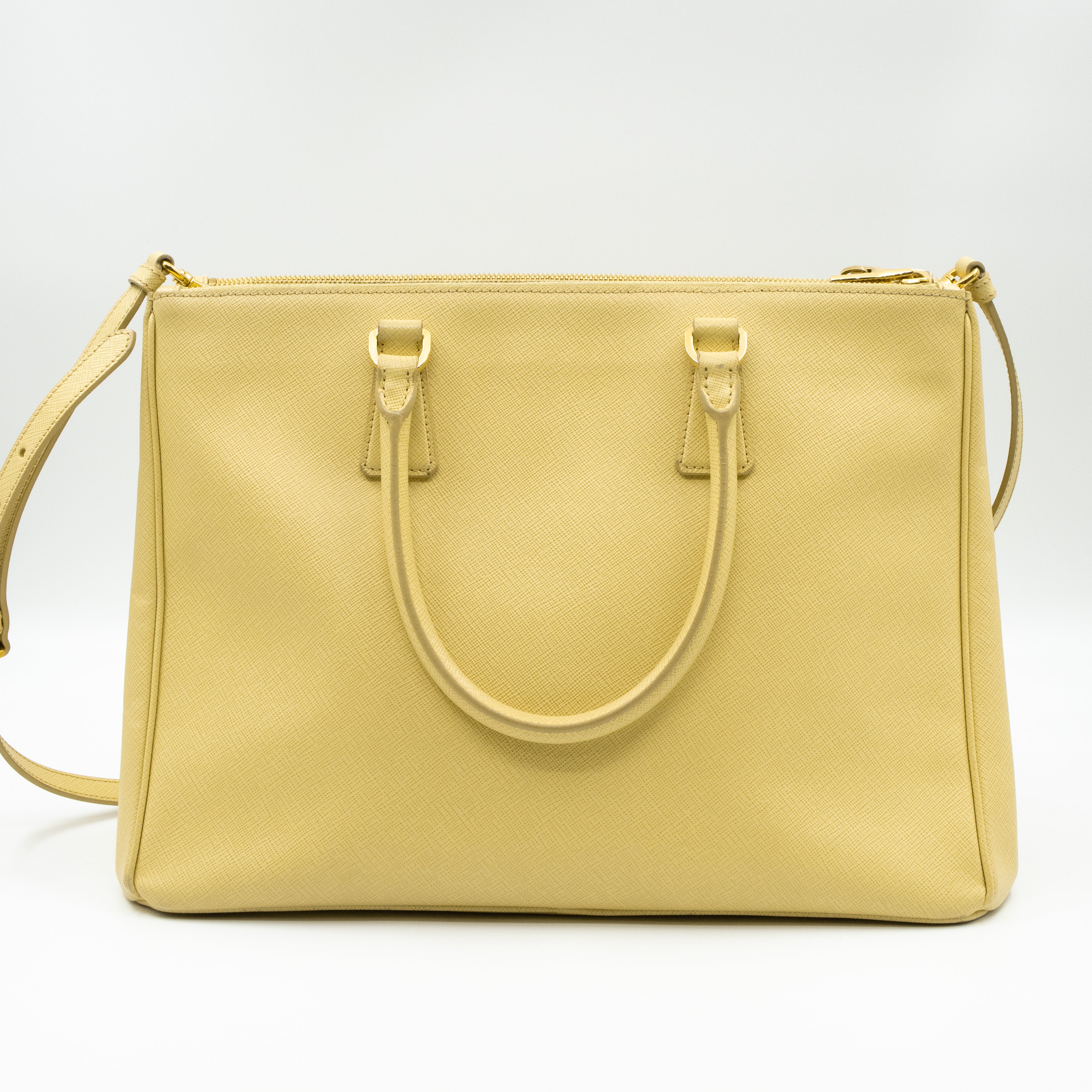 Galleria Large Double Zip Yellow Saffiano
