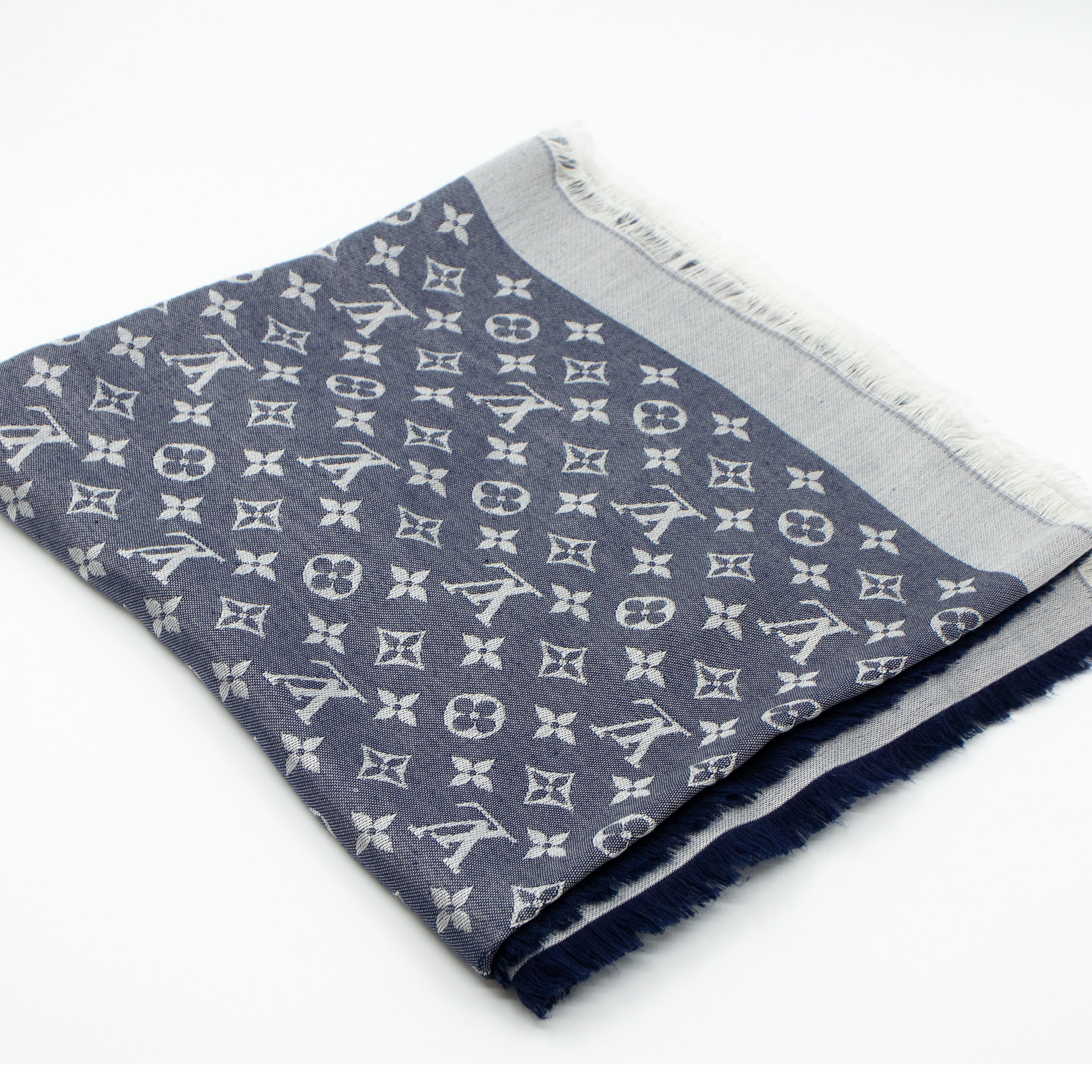 Monogram Denim Shawl Blue
