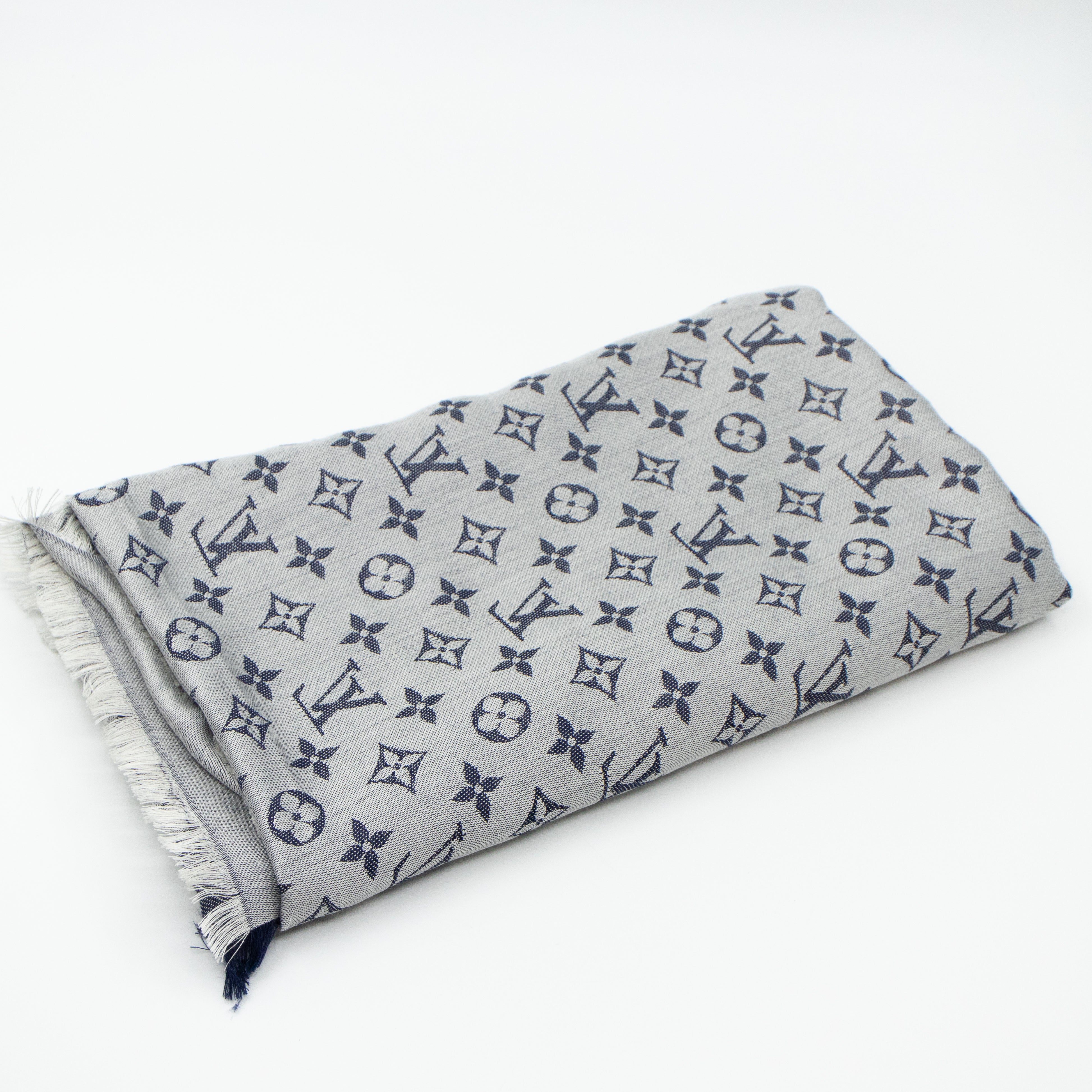 Monogram Denim Shawl Blue