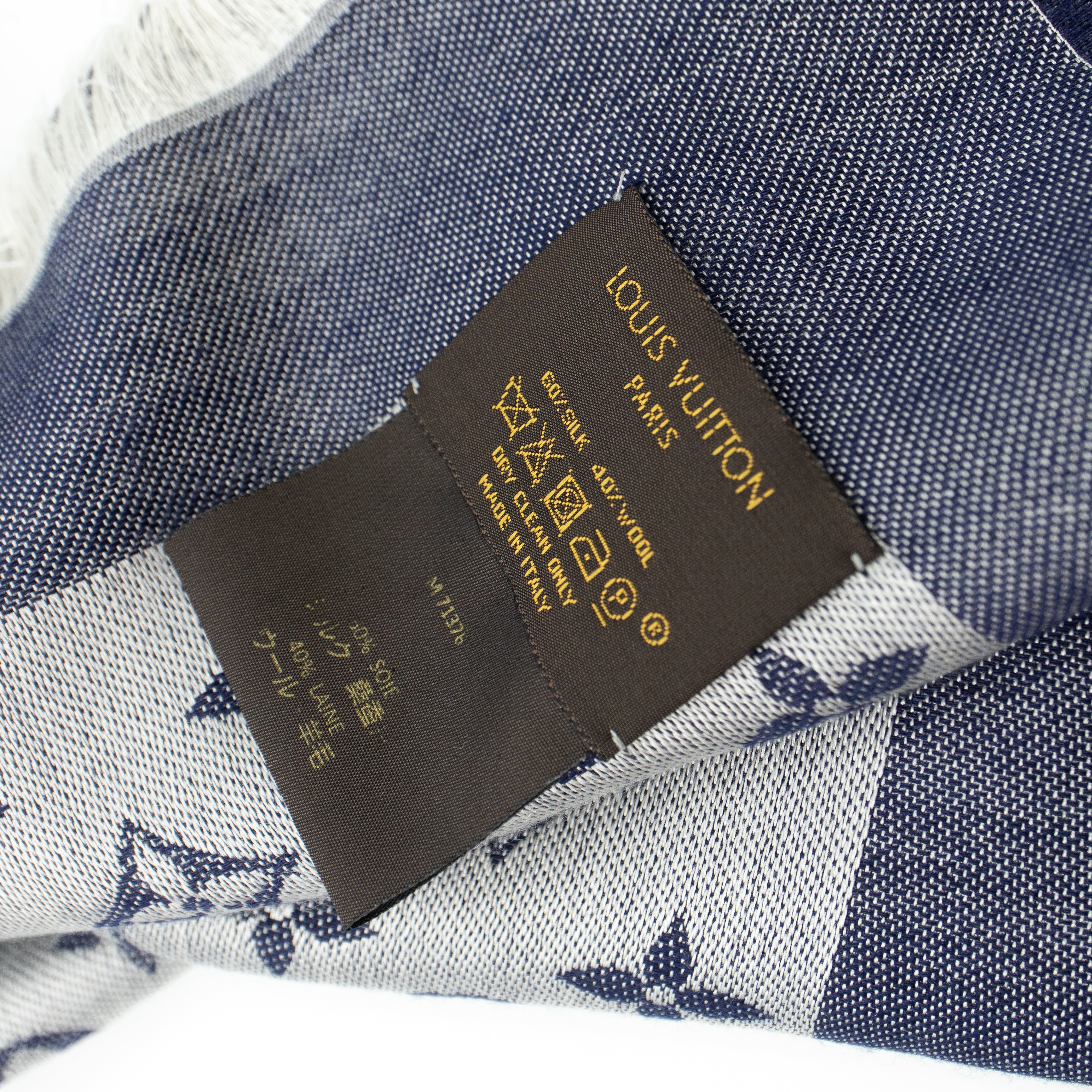 Monogram Denim Shawl Blue