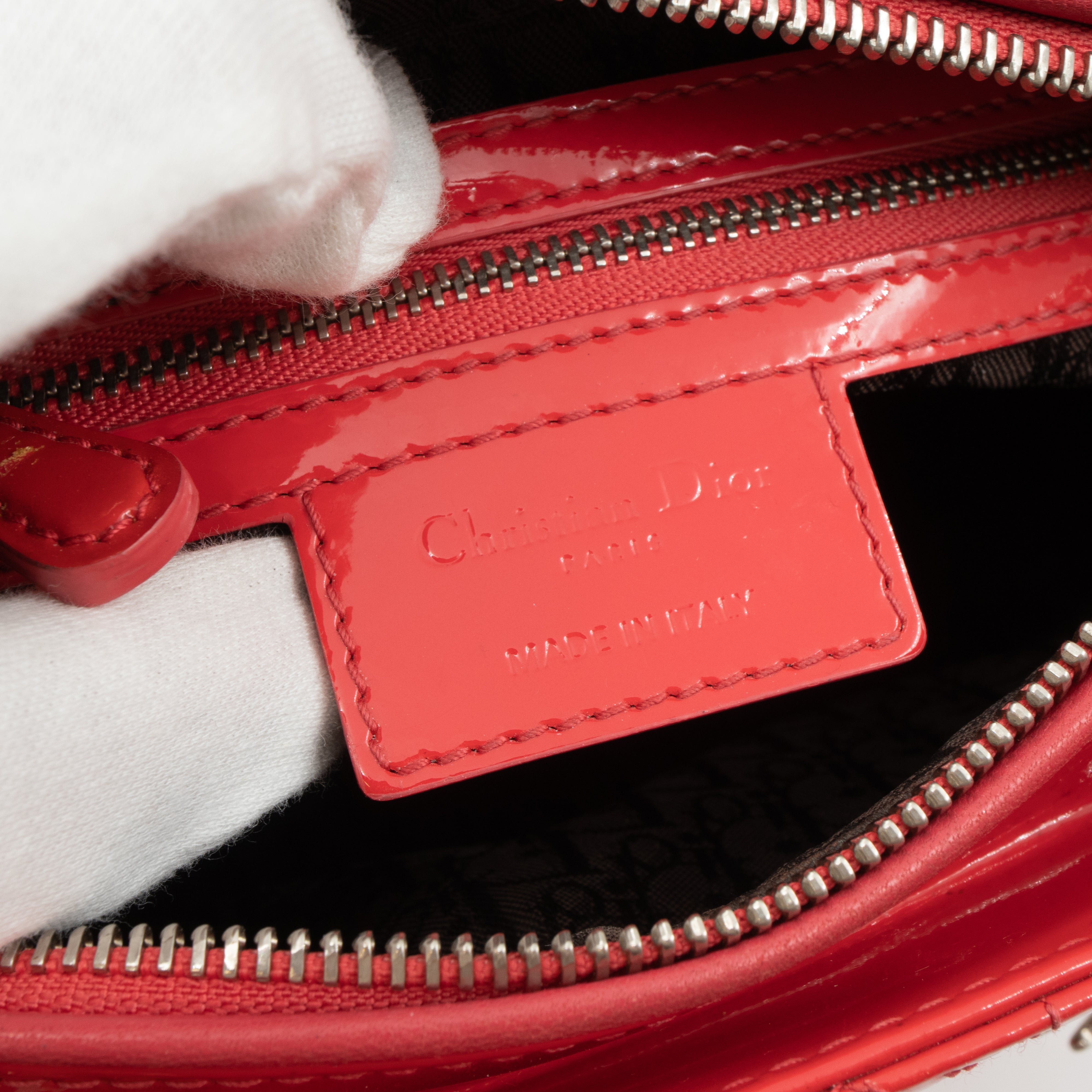 Lady Dior Medium Coral Patent Leather