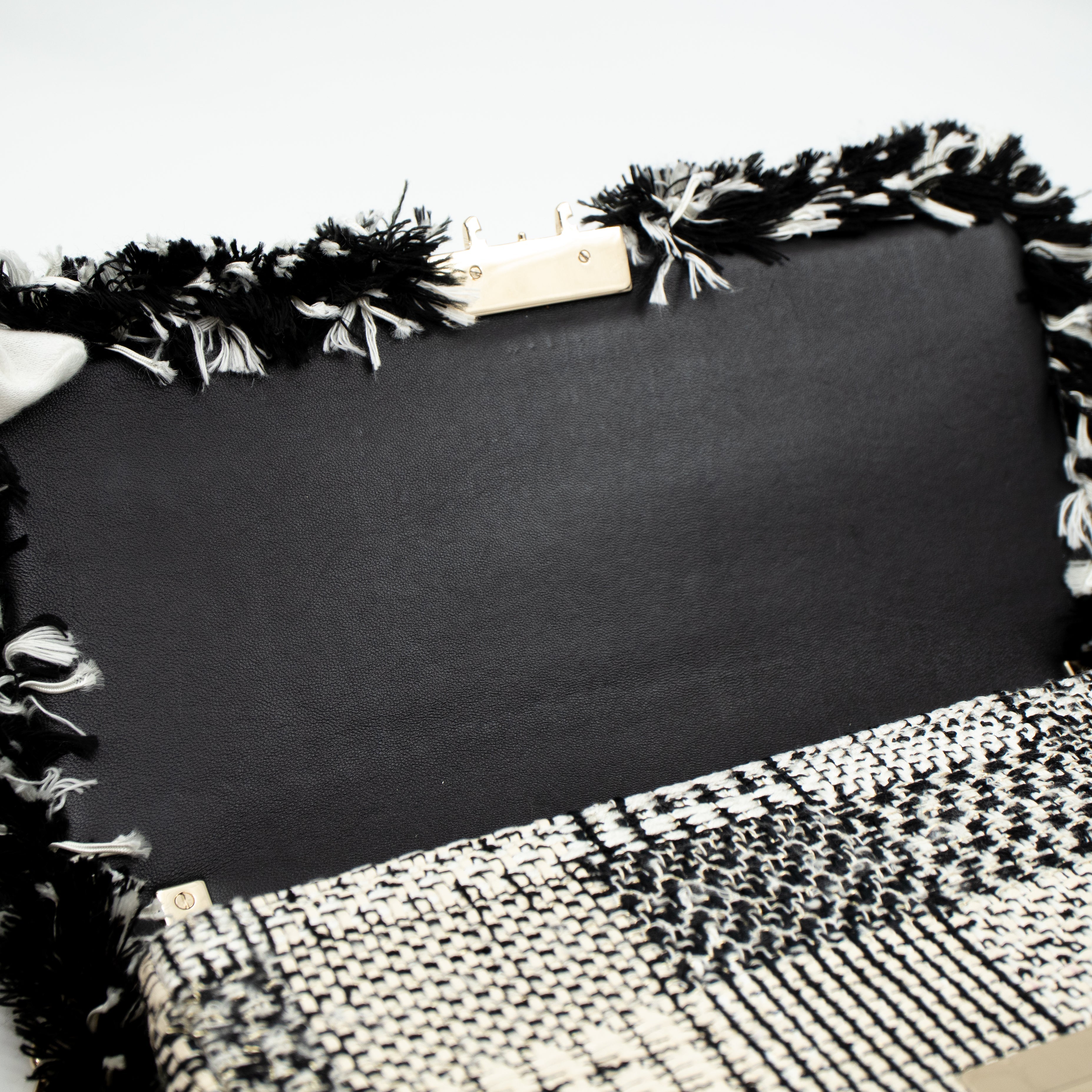 Miss Dior Flap Bag Black White Tweed