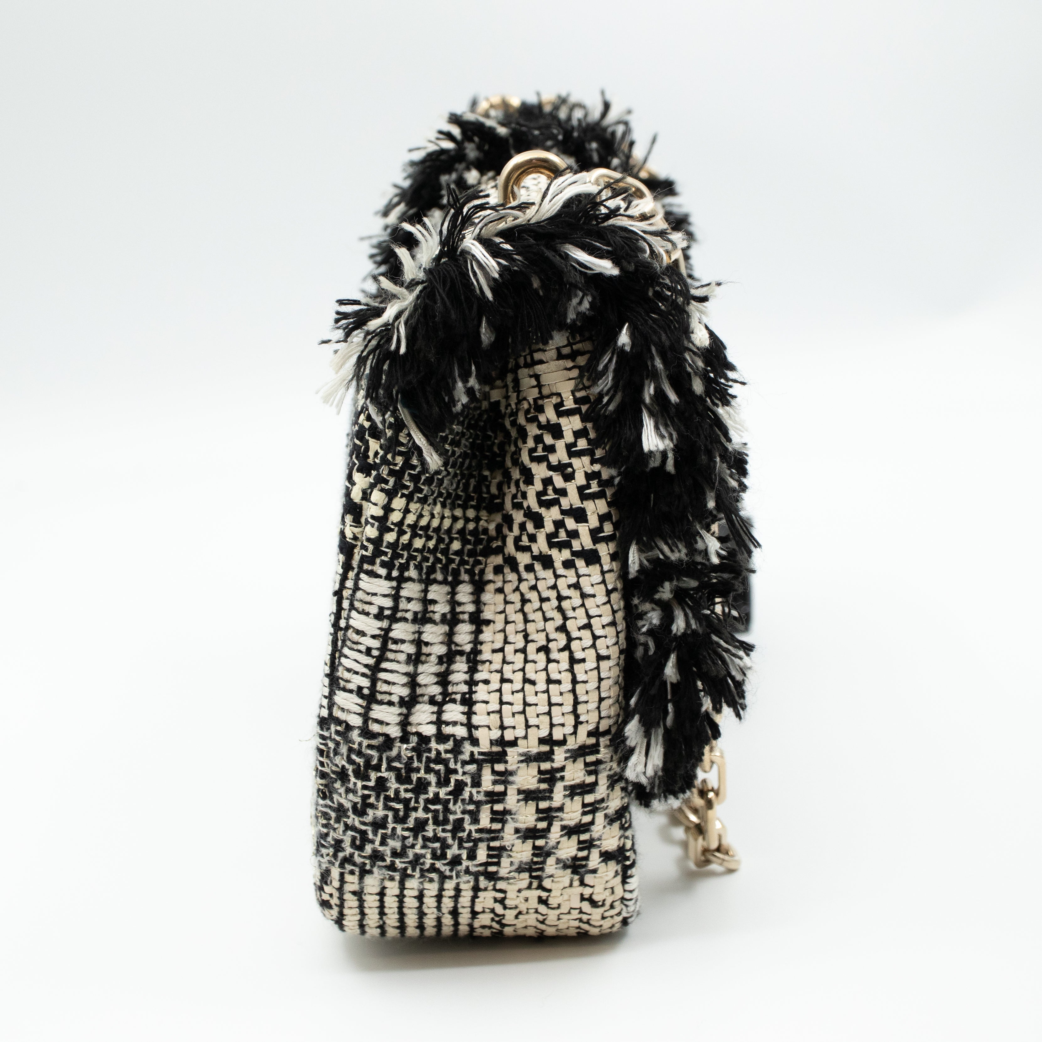 Miss Dior Flap Bag Black White Tweed