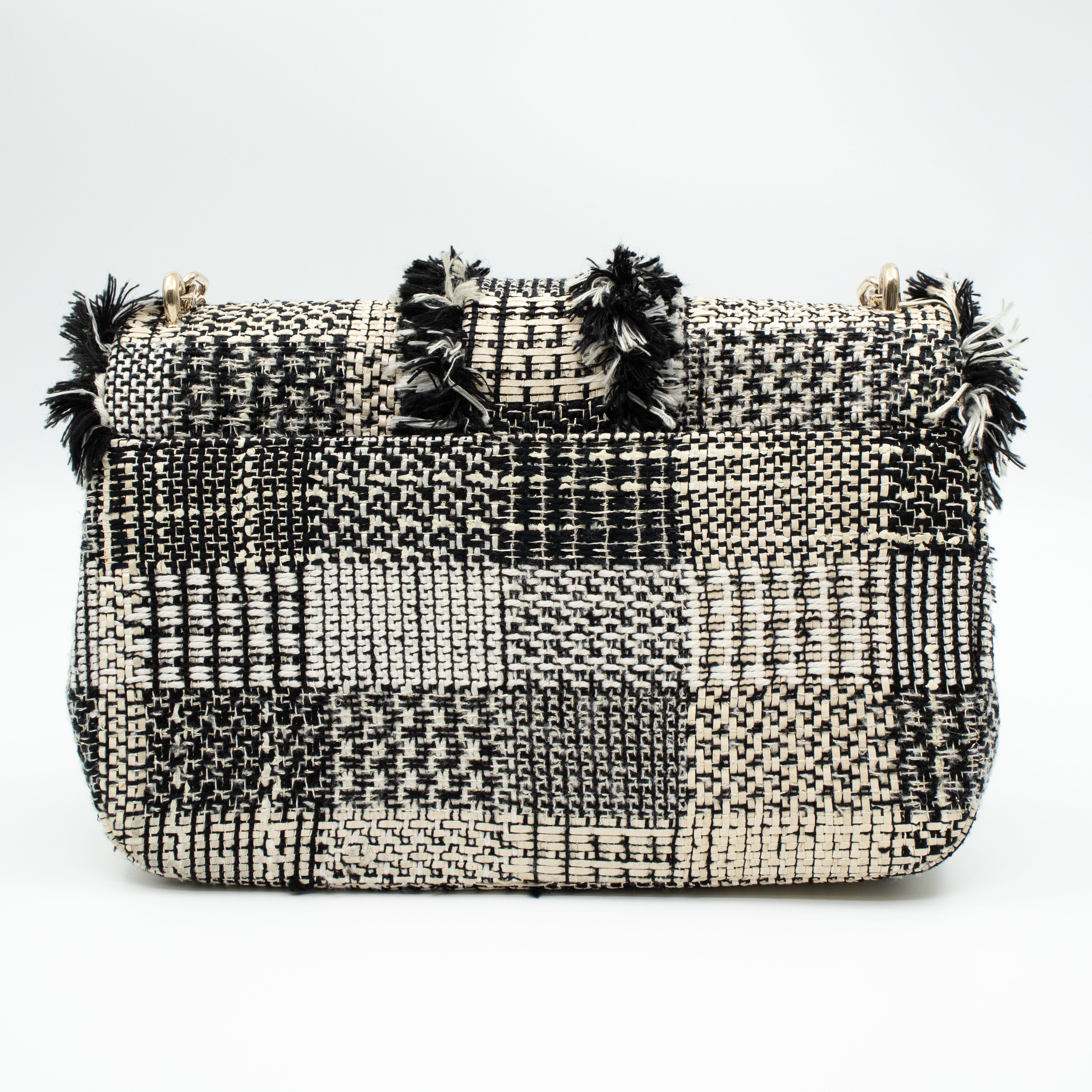 Miss Dior Flap Bag Black White Tweed