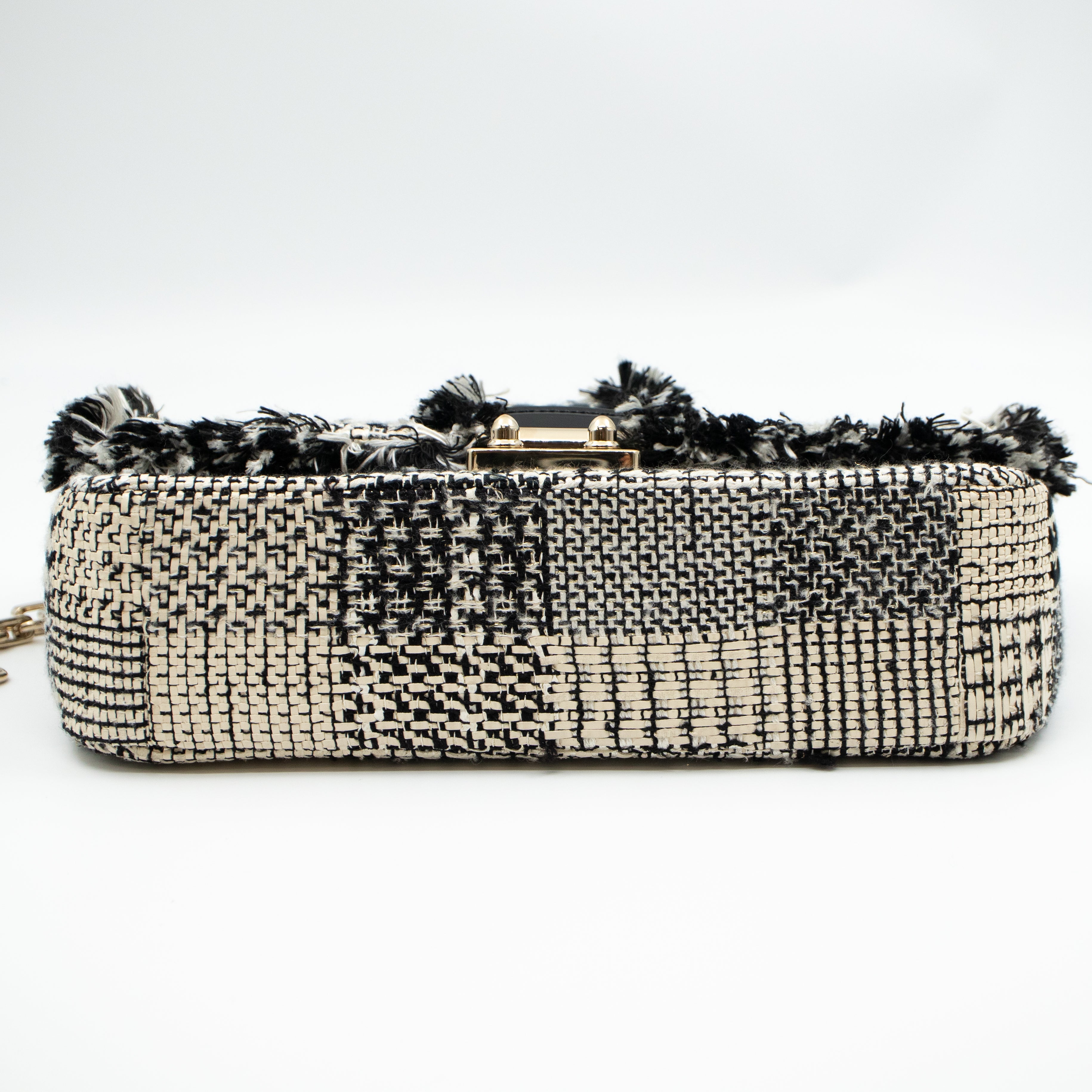 Miss Dior Flap Bag Black White Tweed